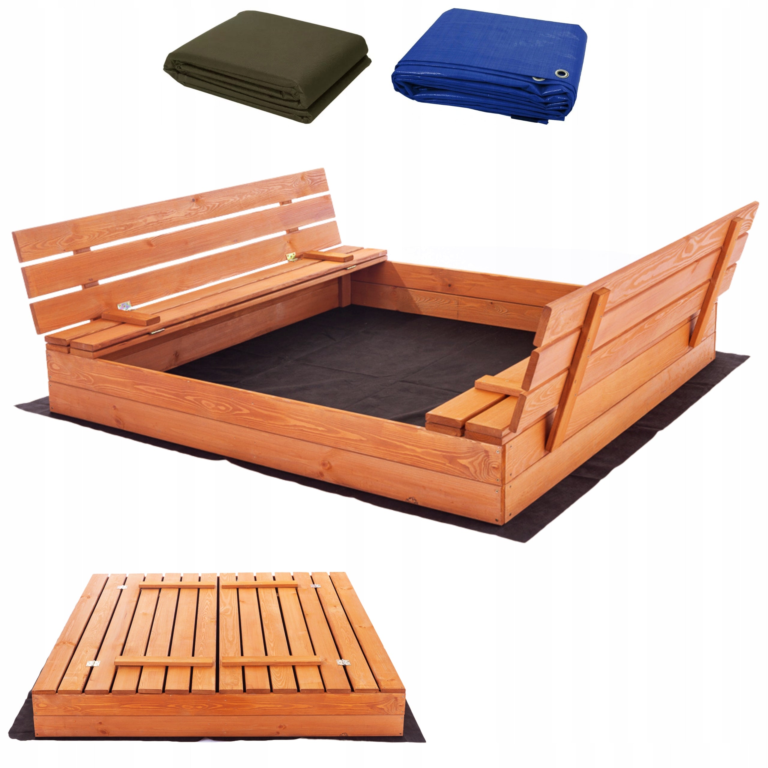 WOODEN SANDBOX IMPREGNATED WITH BENCHES LARGE 140cm MANUFACTURER