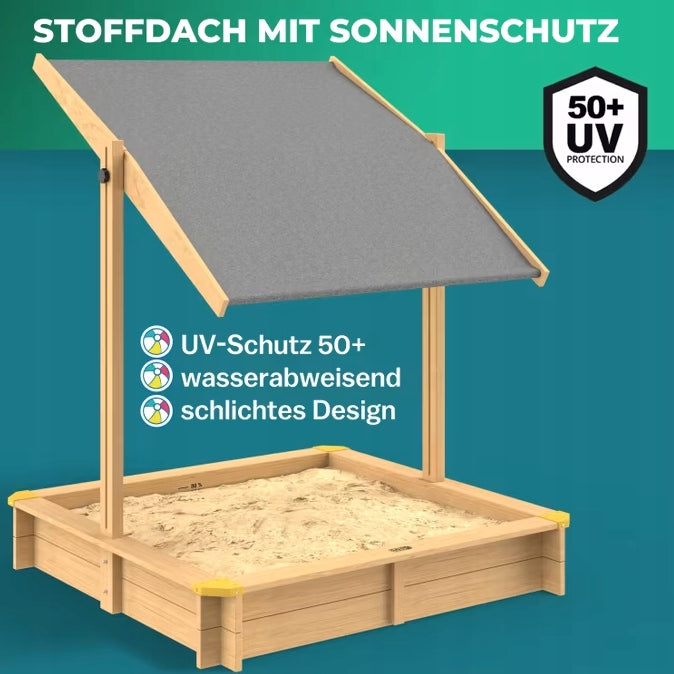 WOODEN SANDBOX WITH ADJUSTABLE ROOF 120 x 120 Manufacturer code 109562