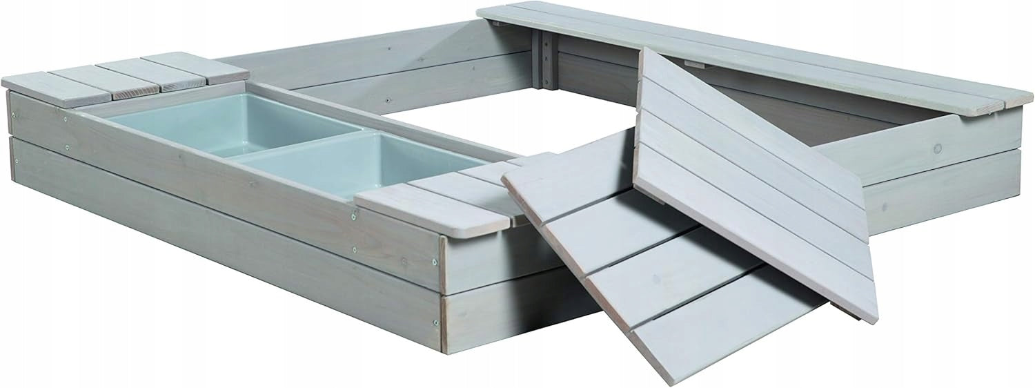 WOODEN SANDBOX WITH GARDEN POOLS 2IN1 120 x 125 x 17,5 cm ROBA Packaging status original