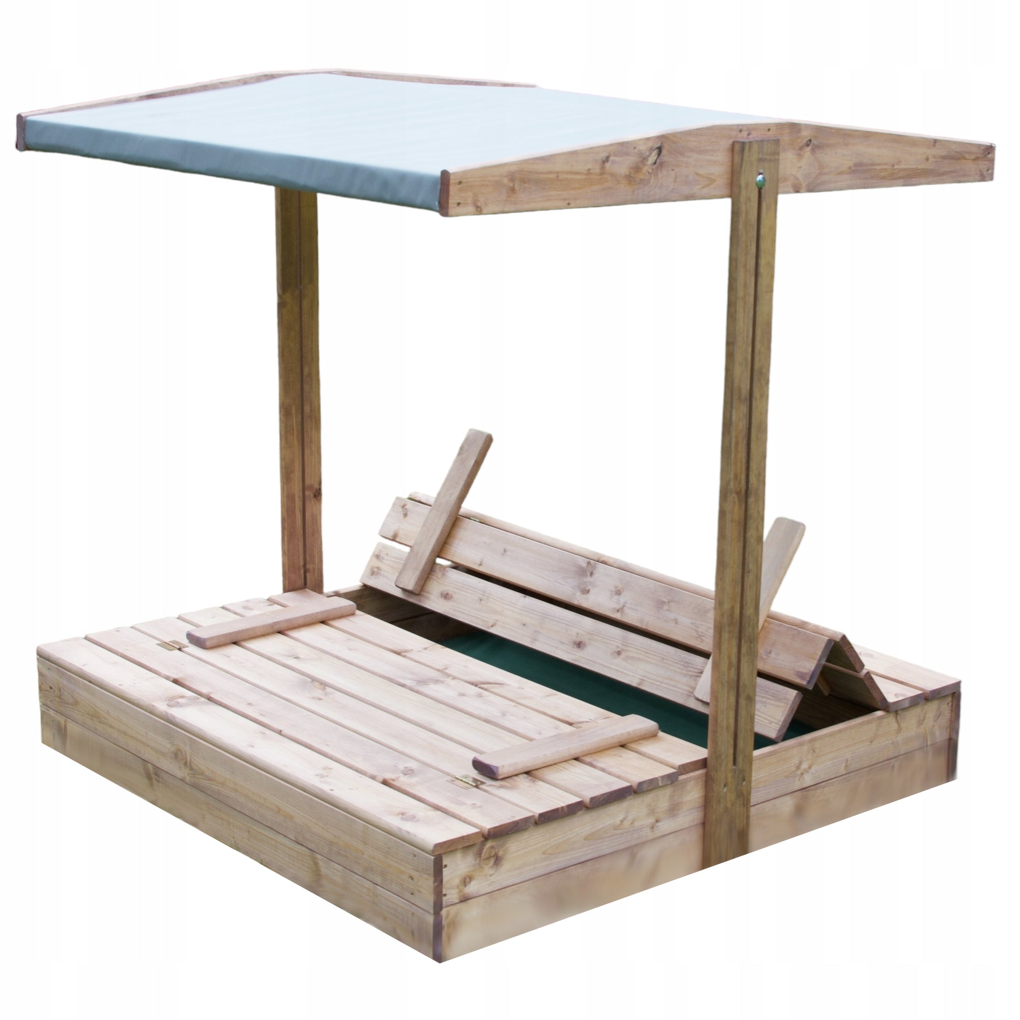 WOODEN SANDBOX impregnated solid closed with a visor 120CM Kid's age 0+