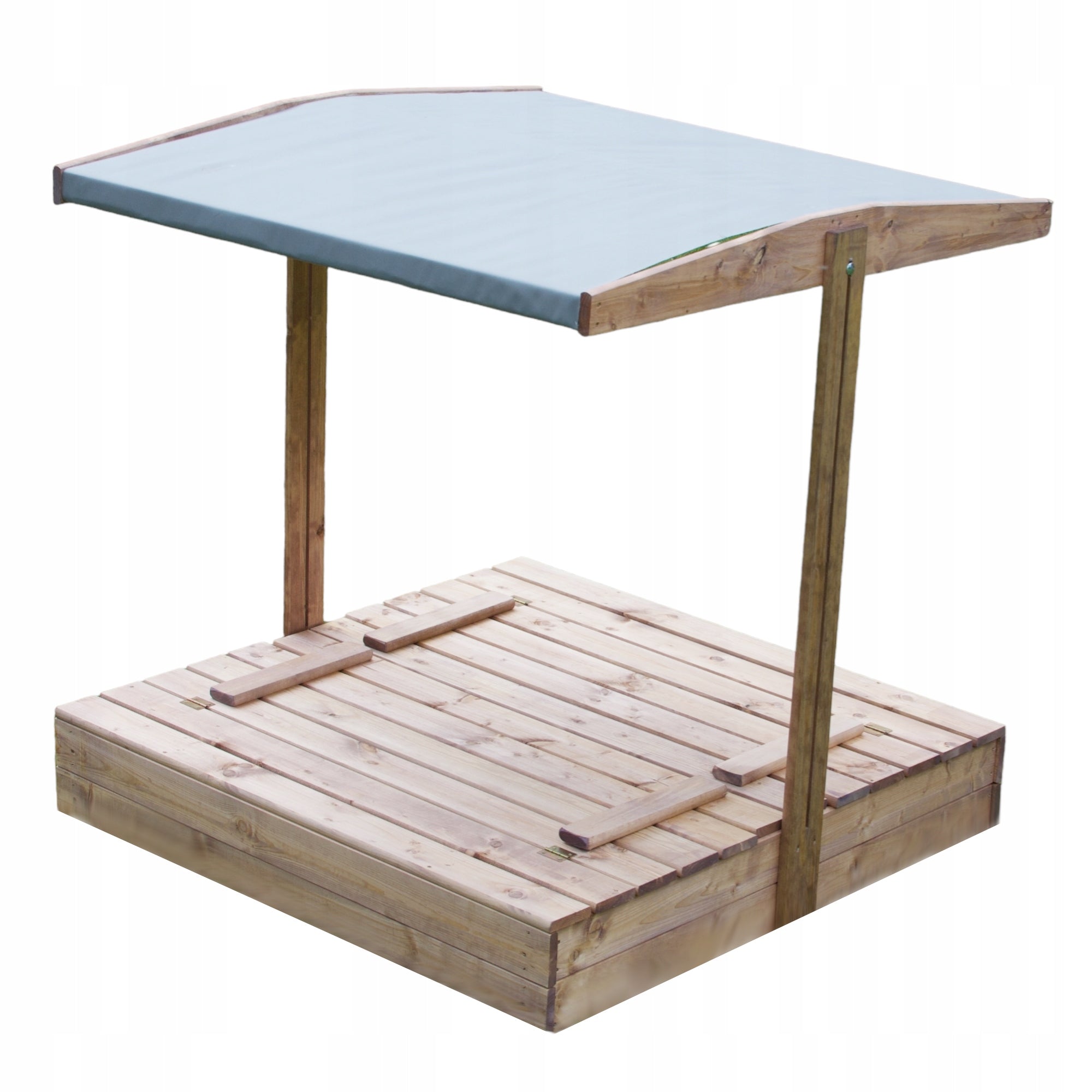 WOODEN SANDBOX impregnated solid closed with a visor 120CM Length 120 cm