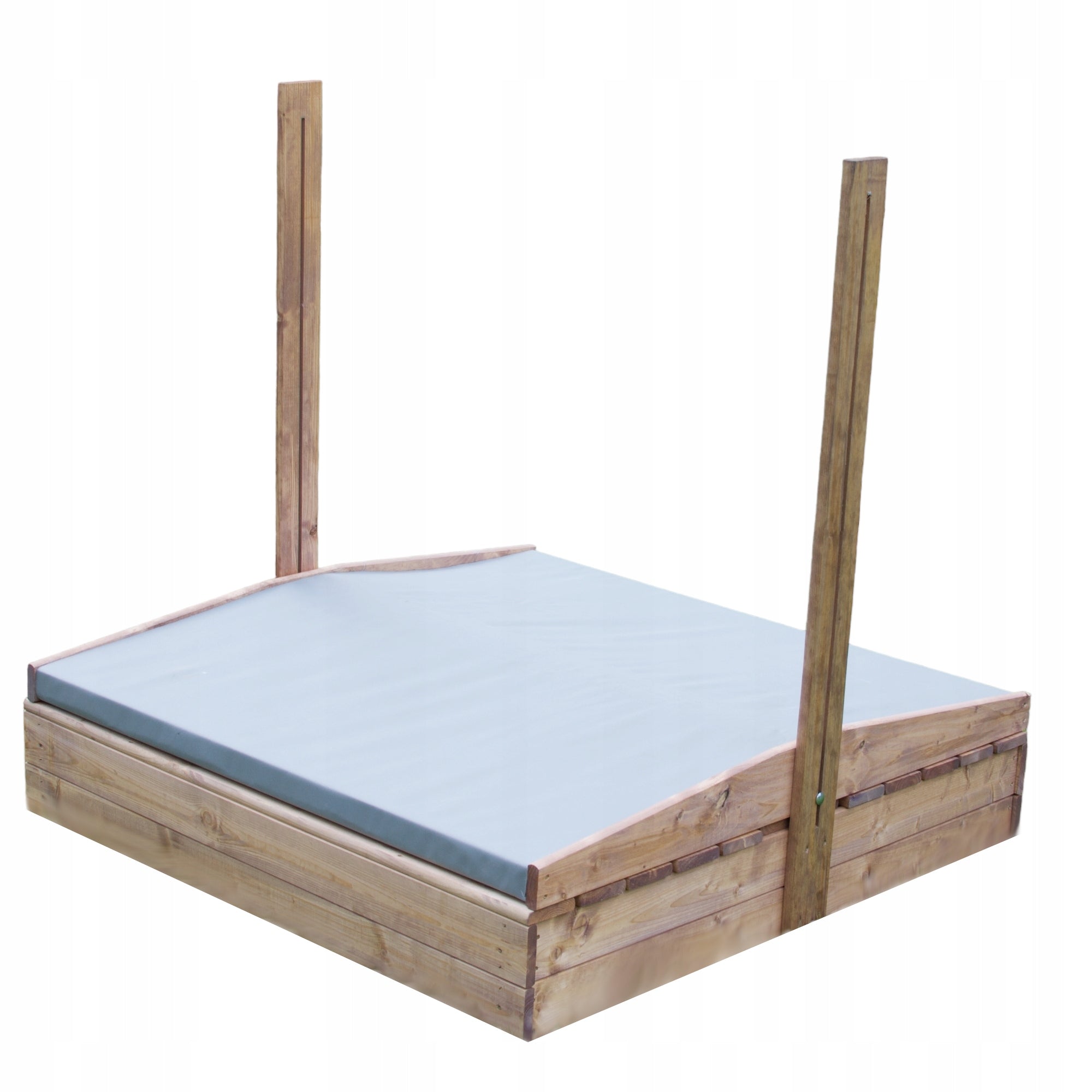 WOODEN SANDBOX impregnated solid closed with a visor 120CM Product width 120 cm