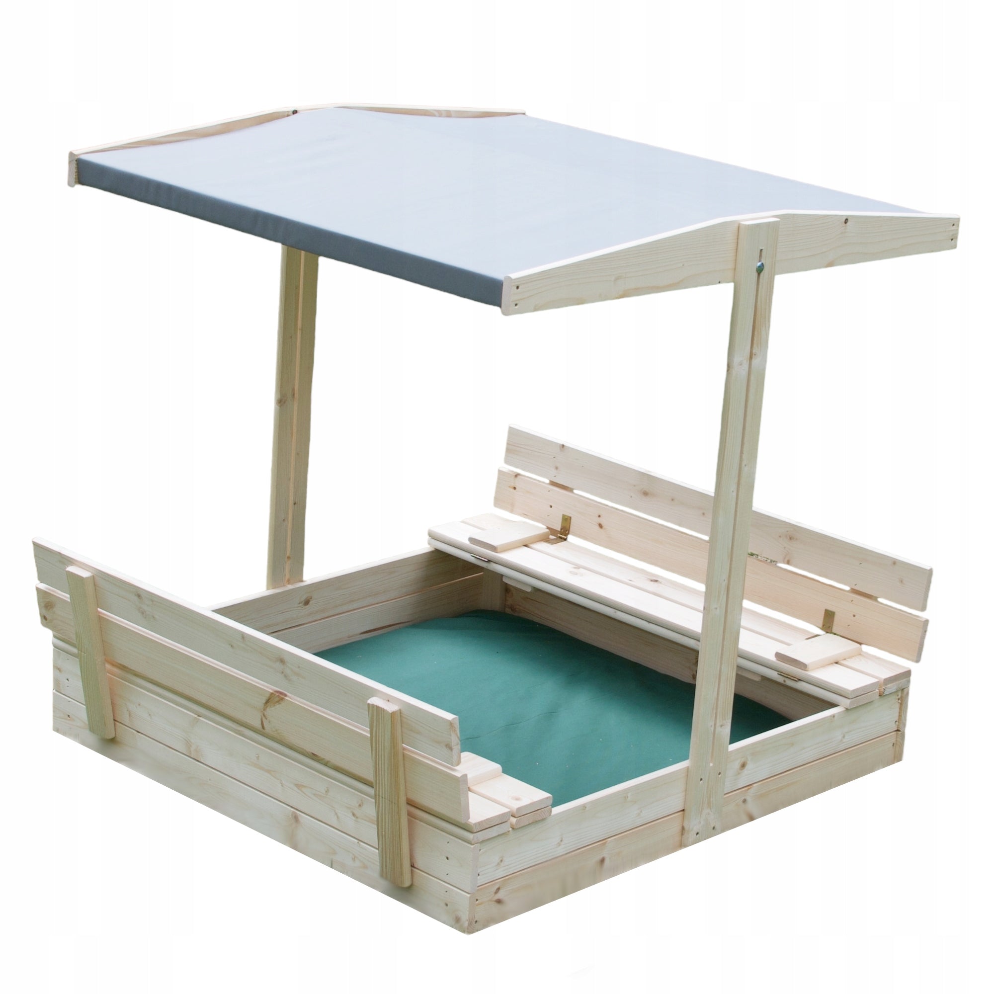 WOODEN SANDBOX, solid, closed, with a roof, 120 cm + freebies Kid's age 0+
