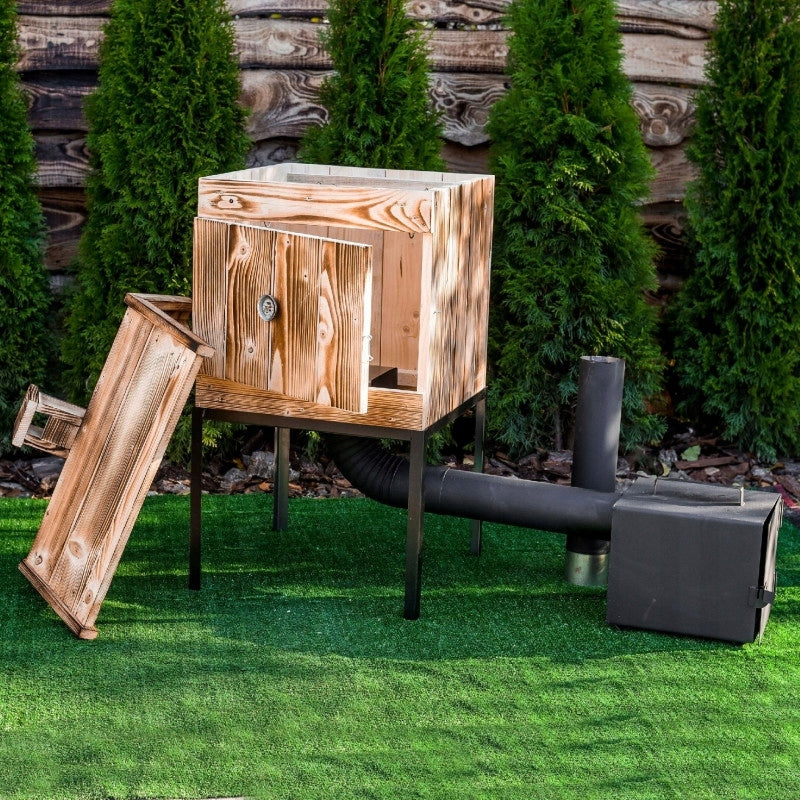 WOODEN SMOKEHOUSE HIGH 70 CM – READY SET WITH FREE FIREPLACE 4XL Manufacturer PanKornik