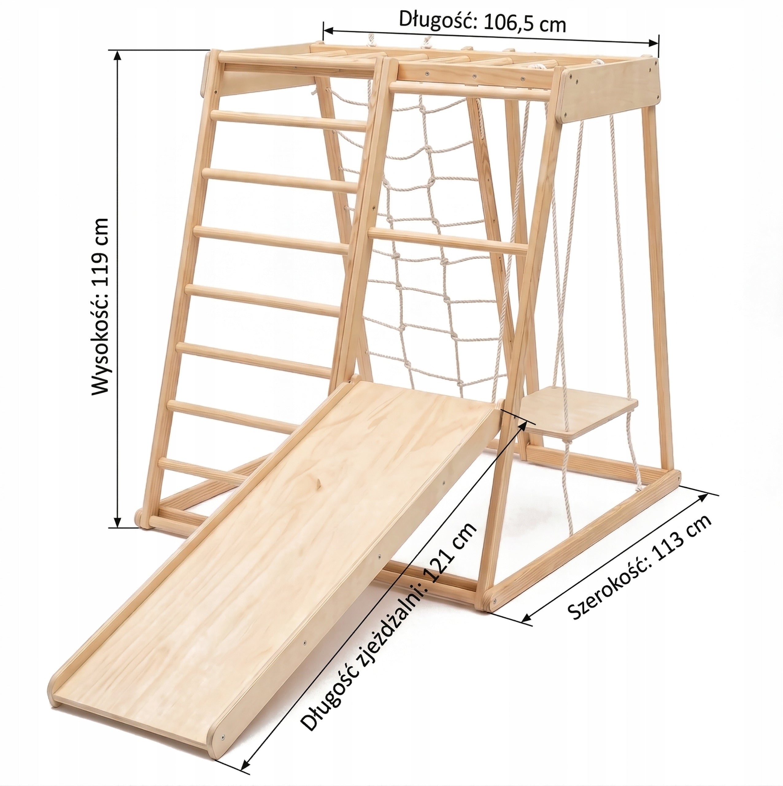 WOODEN SQUARE TOYS FOR CHILDREN 3in1 Ladder Wall Climbing Slide Kind wooden