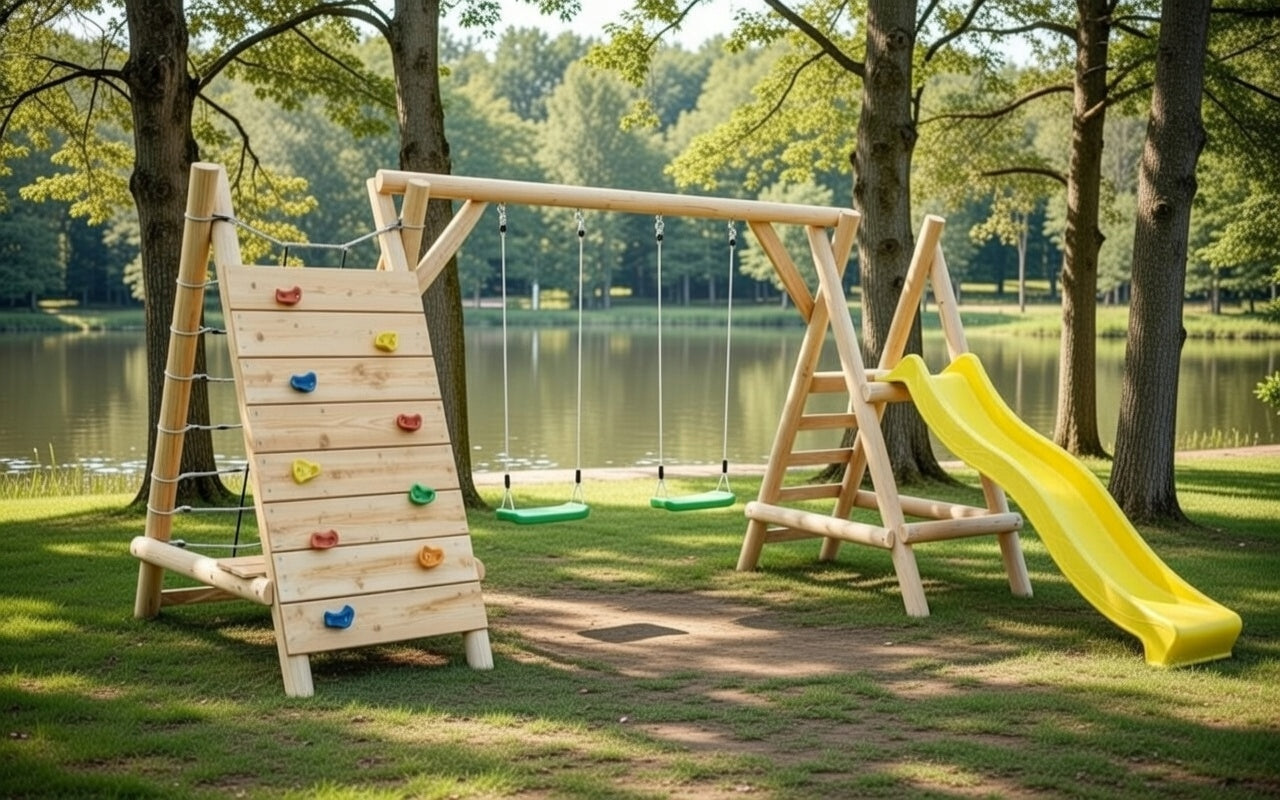 WOODEN SQUARE TOYS FOR GARDEN MEGA STORK NEST SWING IMPREGNATED! Brand SUPER-PLACE.PL