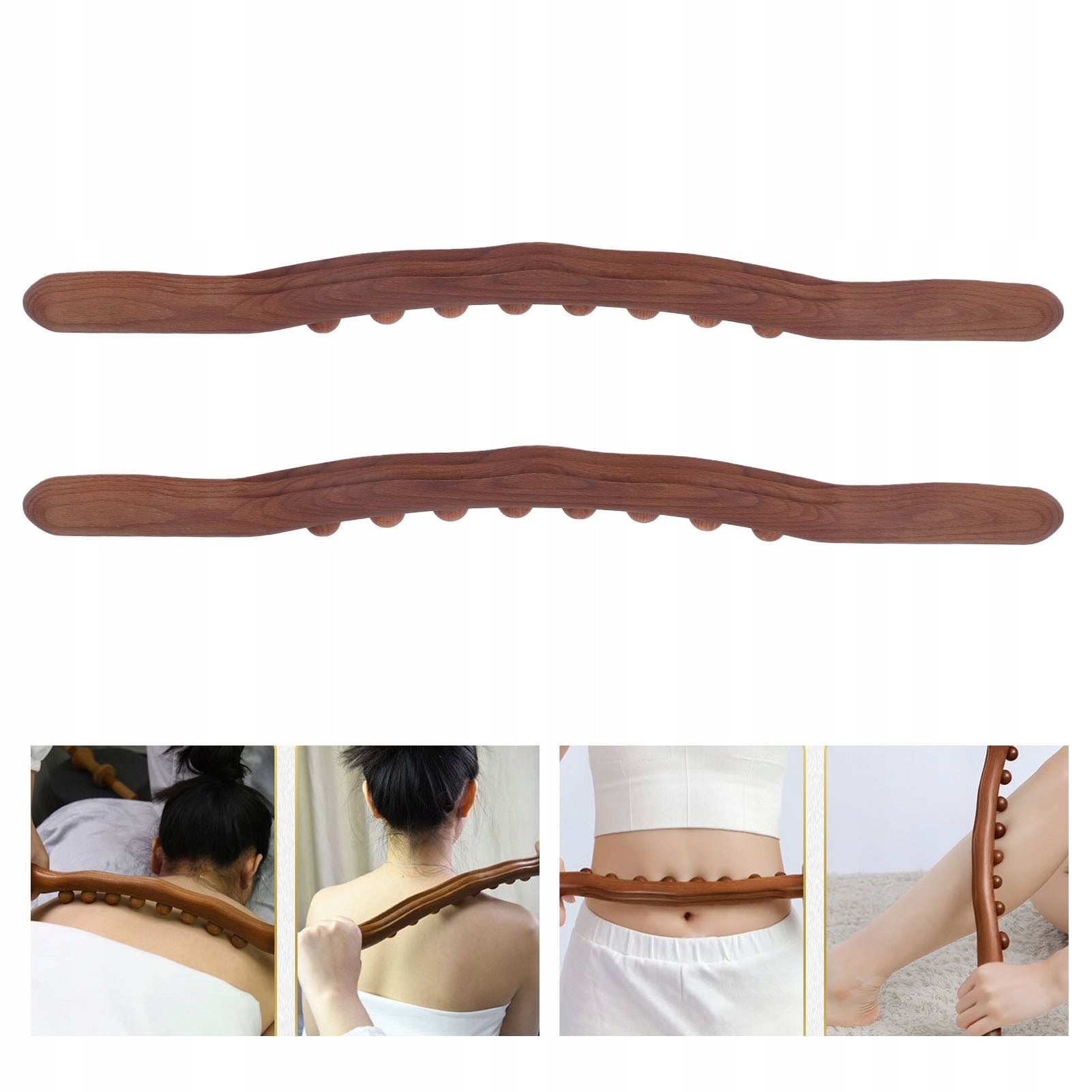 WOODEN STICK WITH PROJECTIONS FOR MASSAGE 2PCS.