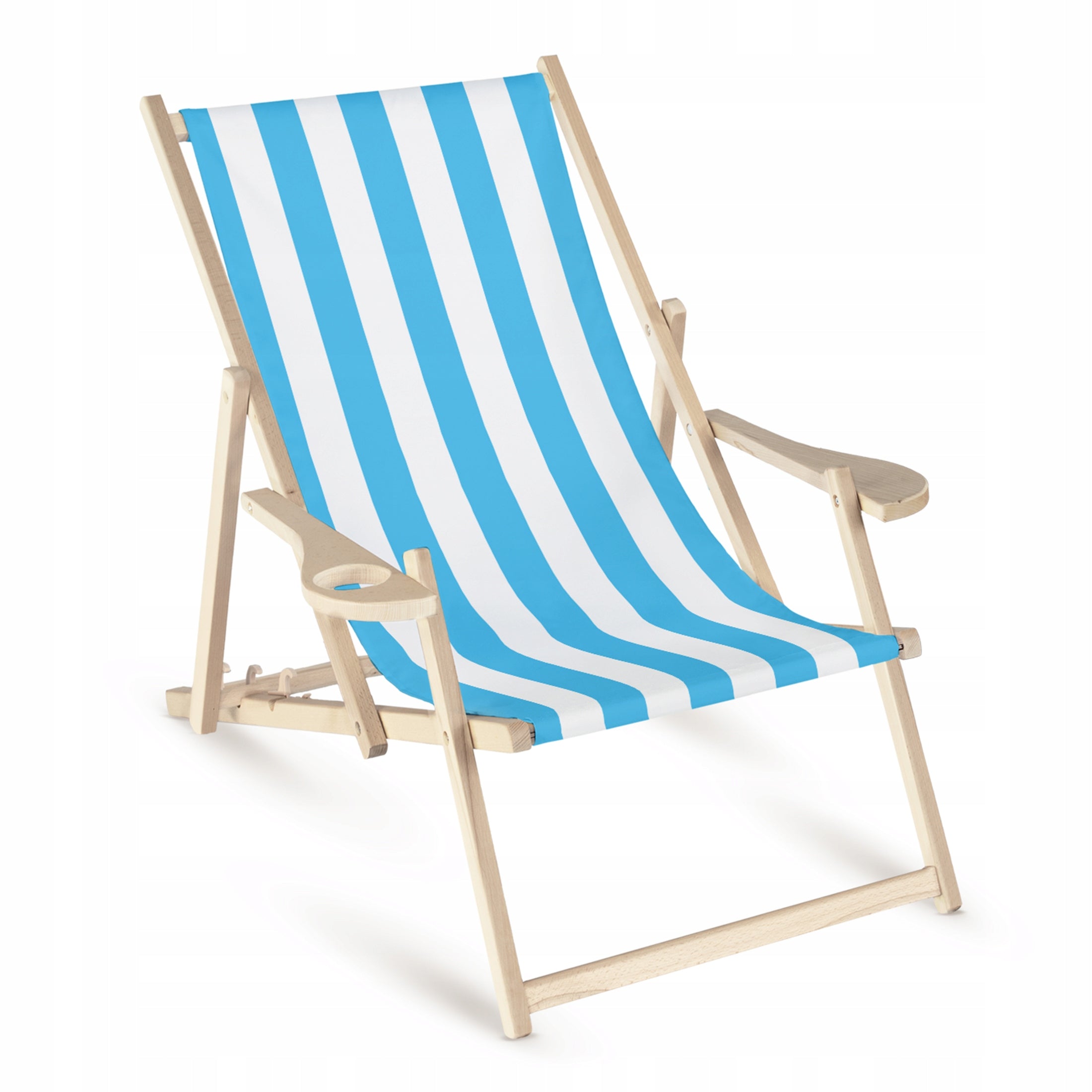 WOODEN SUN LOUNGER WITH ARMREST GARDEN SUN LOUNGER FOLDING WITH ARMREST