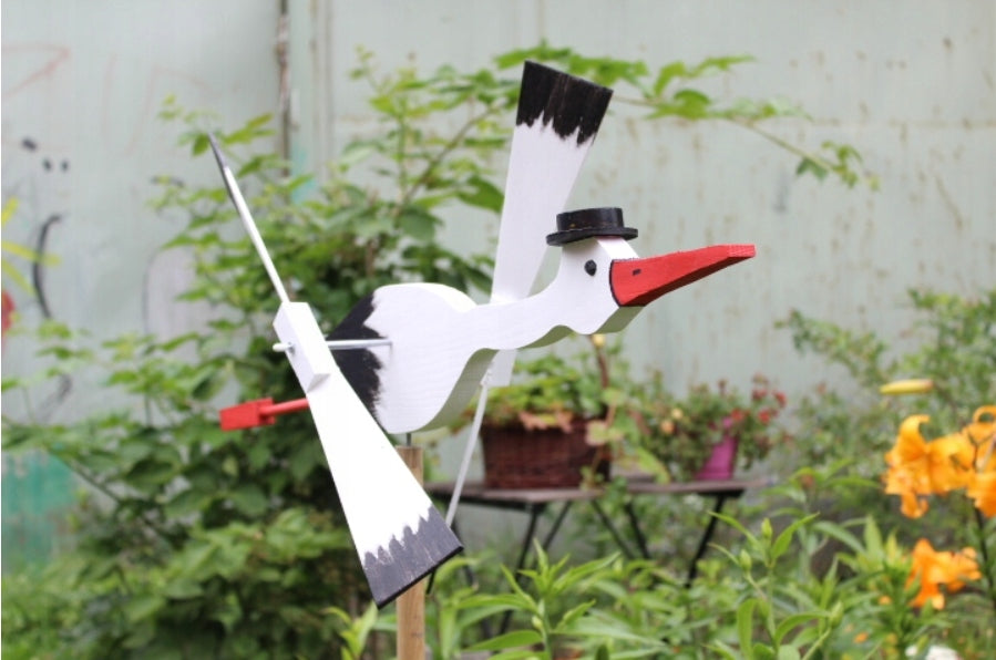WOODEN WINDMILL for garden GARDEN REPELLENT 70 CM STORK Manufacturer code BOCIANKAMIL