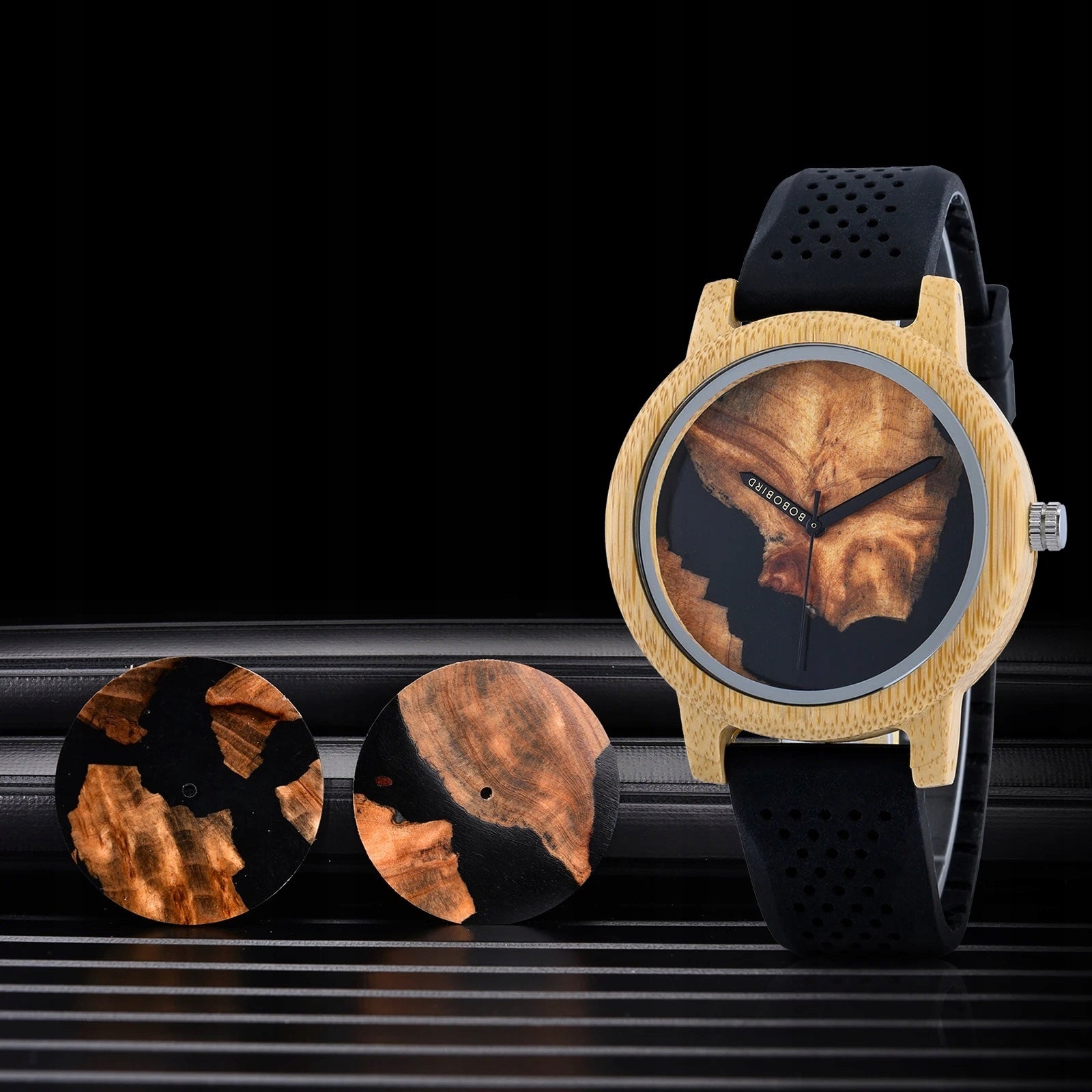 WOODEN WOMEN'S WATCH BOBO BIRD ELEGANT T75-1 DIAL WOOD AND RESIN Brand Bobo Bird