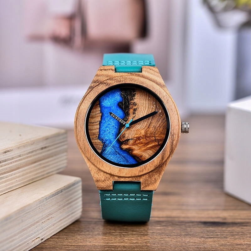 WOODEN WOMEN'S WATCH BOBO BIRD T74-1 ELEGANT DIAL MADE OF RESIN AND WOOD Brand Bobo Bird