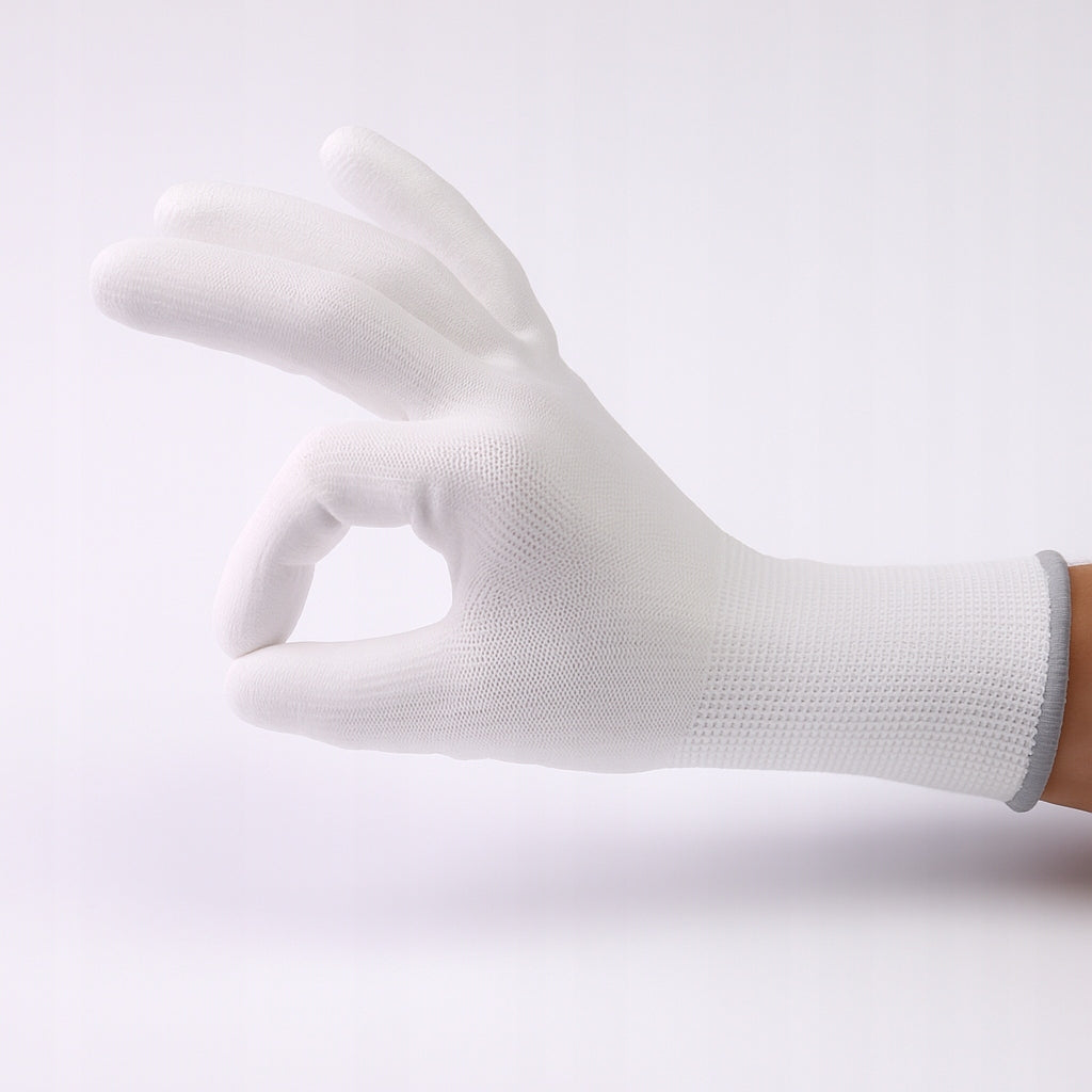 WORK GLOVES PROTECTIVE GLOVES POLYURETHANE WHITE PU POLIUR 12 PAIRS EAN (GTIN) 5907269098340