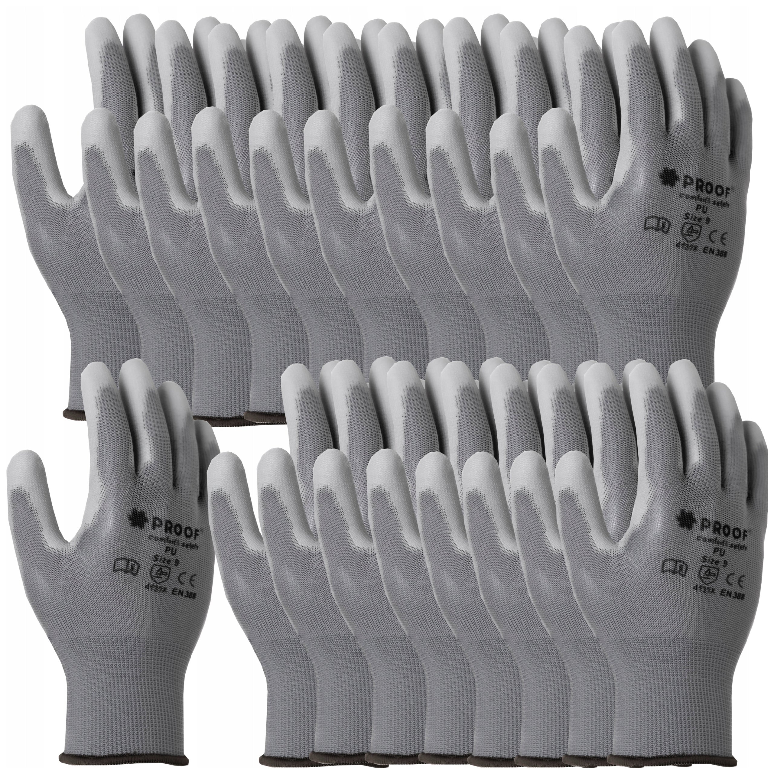 WORK GLOVES size 10 PROTECTIVE GLOVES GREY CONSTRUCTION PROOF 10pair