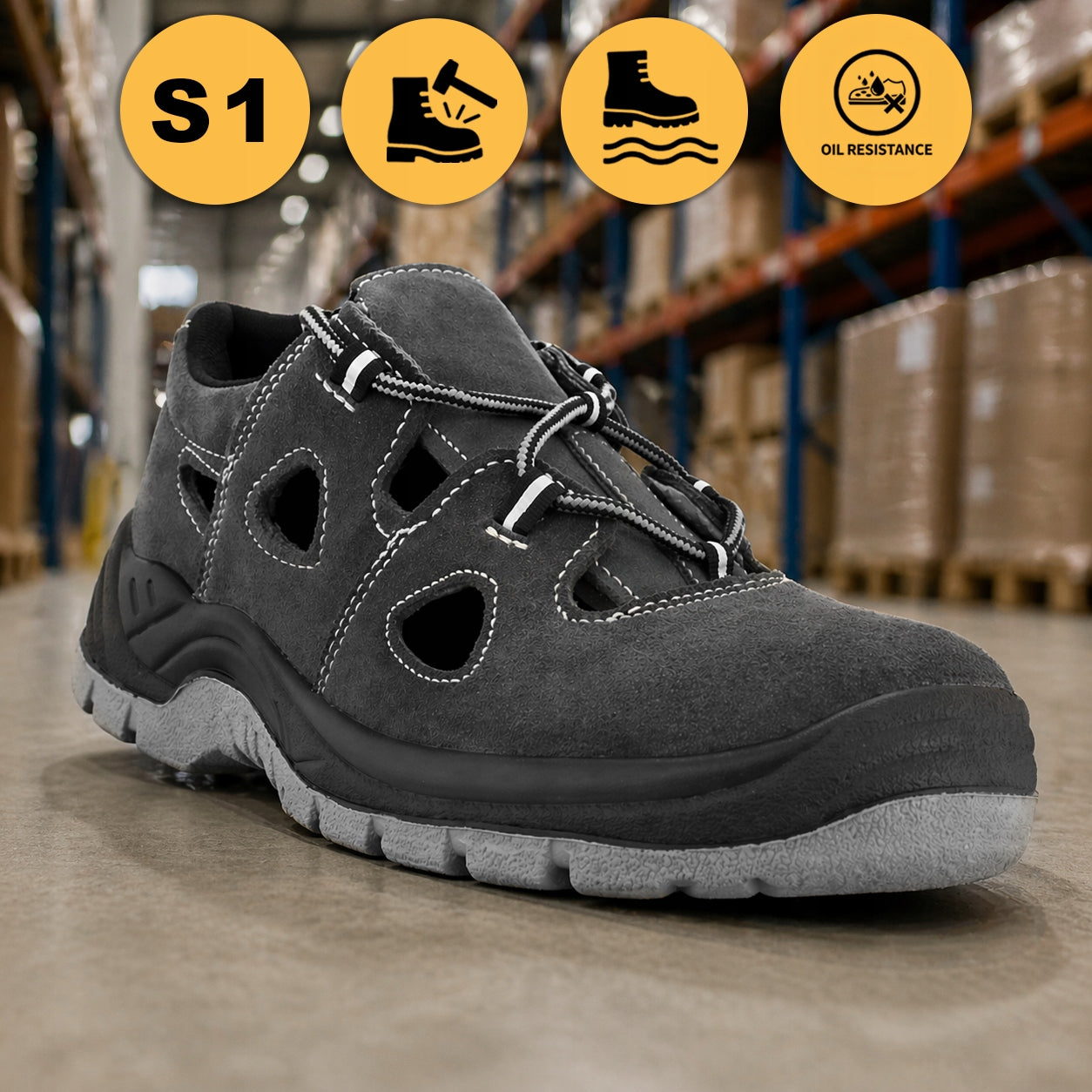 WORK SANDALS MEN'S WORK SHOES LIGHT SPORTS WITH TOE S1 SUMMER AIR Packaging status original