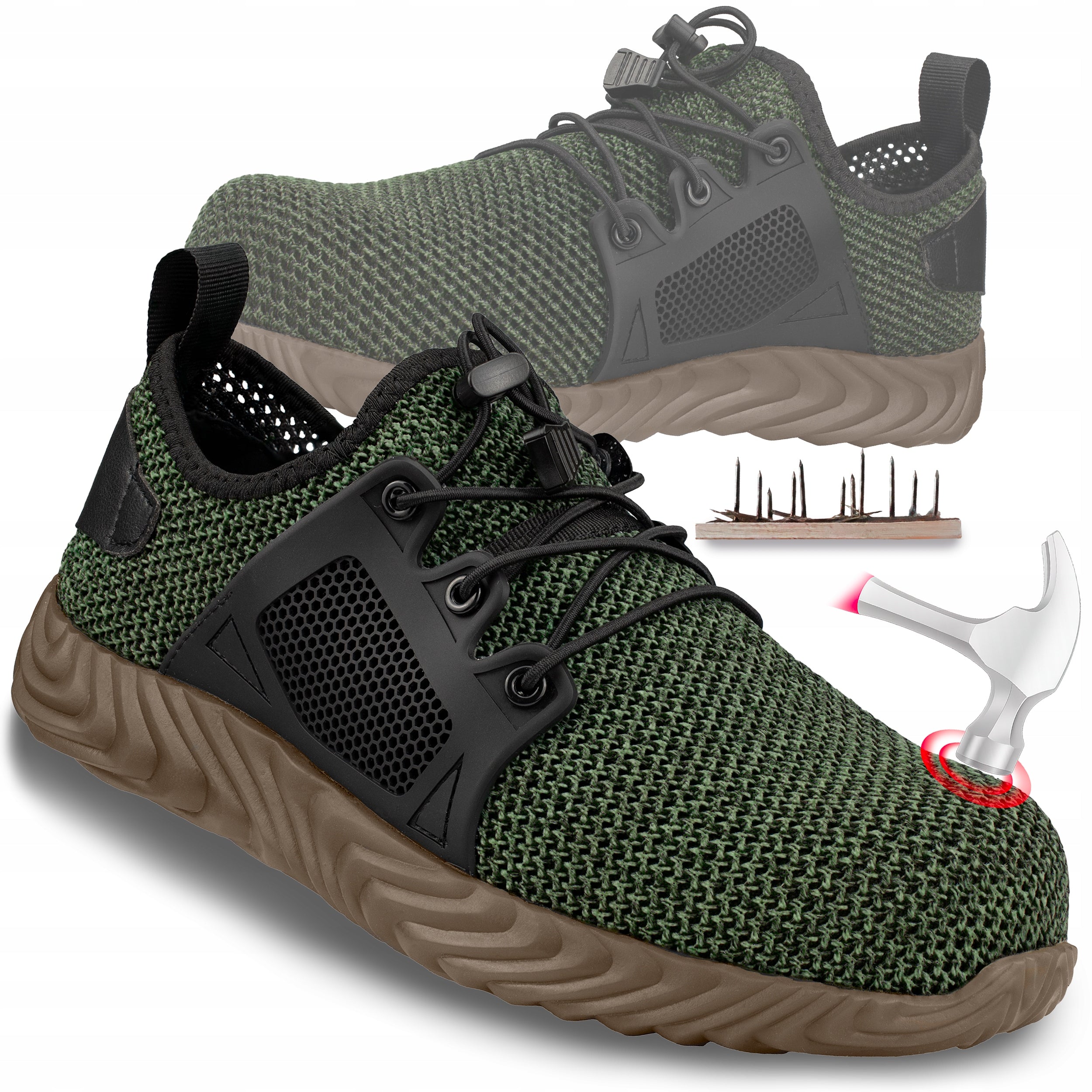 WORK SHOES LIGHTWEIGHT BREATHABLE MEN'S SHOES WITH KEVLAR TOE SUMMER FLY