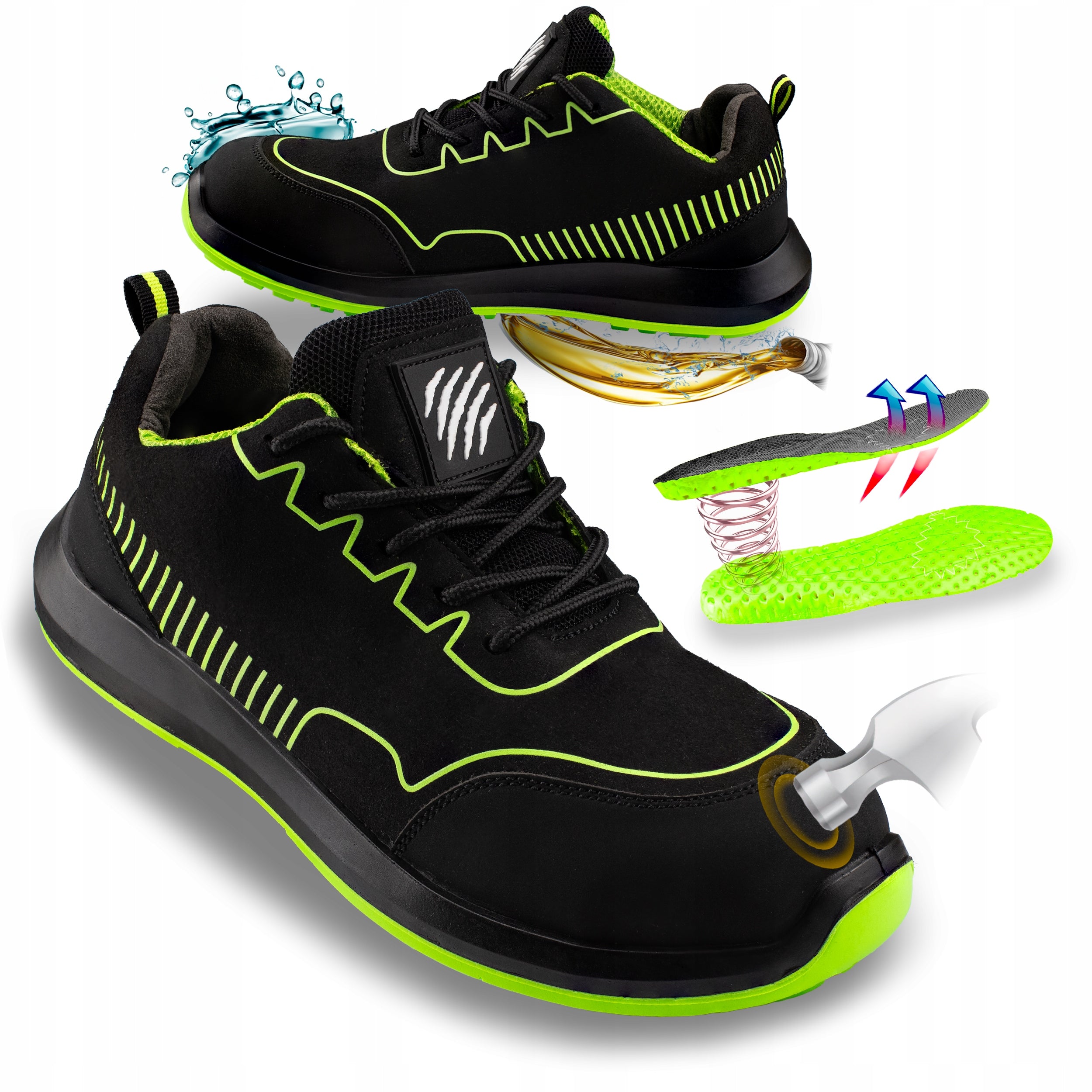 WORK SHOES MEN'S SPORTS SHOES BREATHABLE WITH TOE S1 BHP hydrophobic