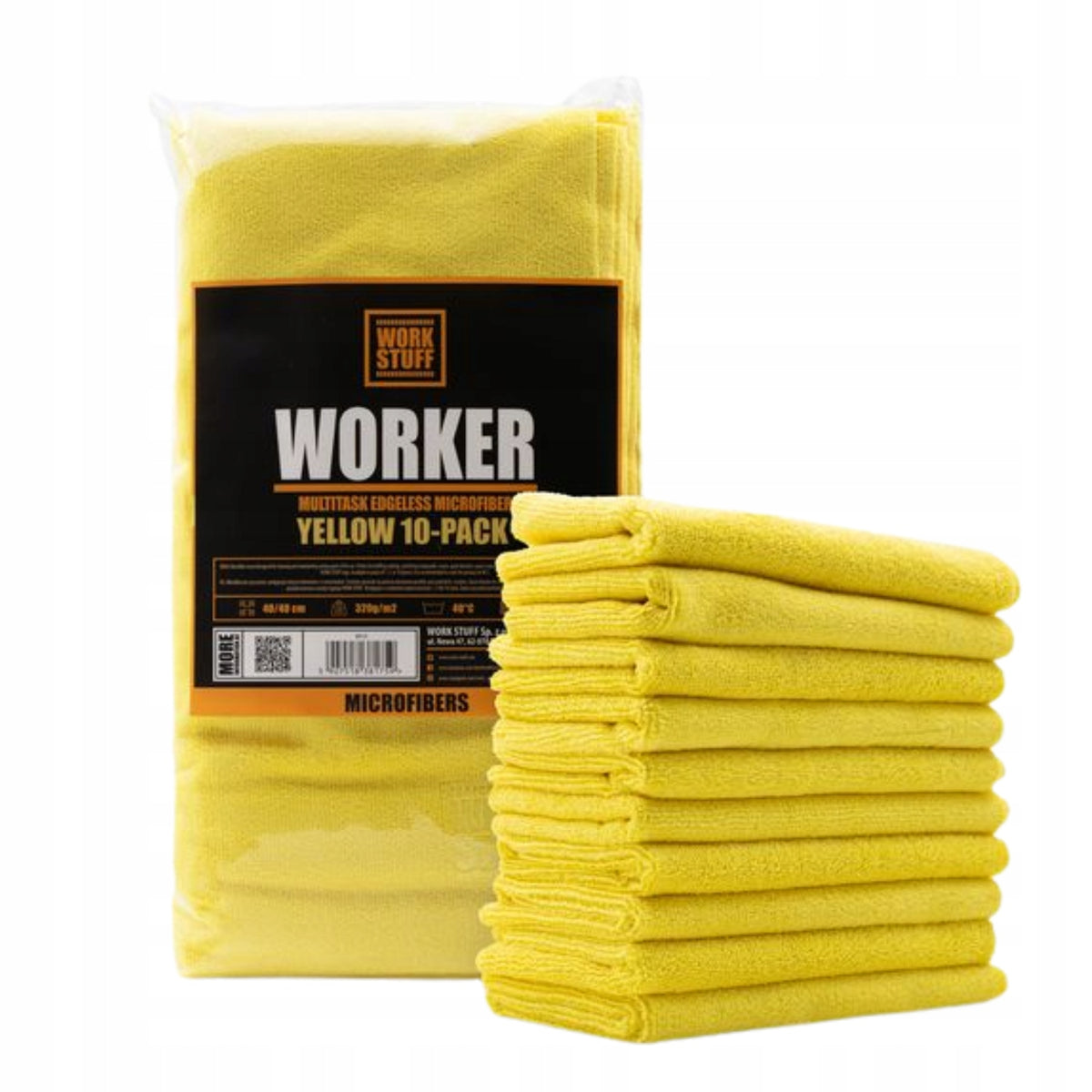 WORK STUFF WORKER YELLOW 10-PACK 40X40CM 320GSM - universal microfiber