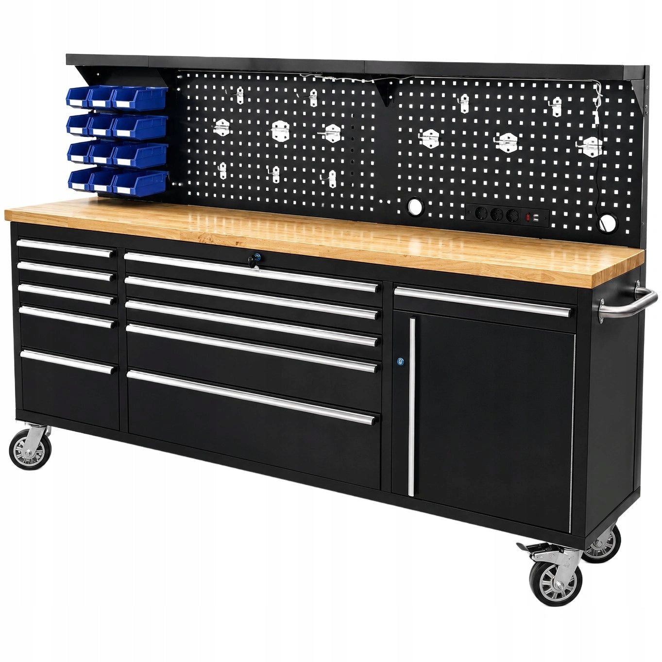 WORKBENCH TOOL TROLLEY LITTER BOX CABINET 215cm XXL LED STRIP 230V