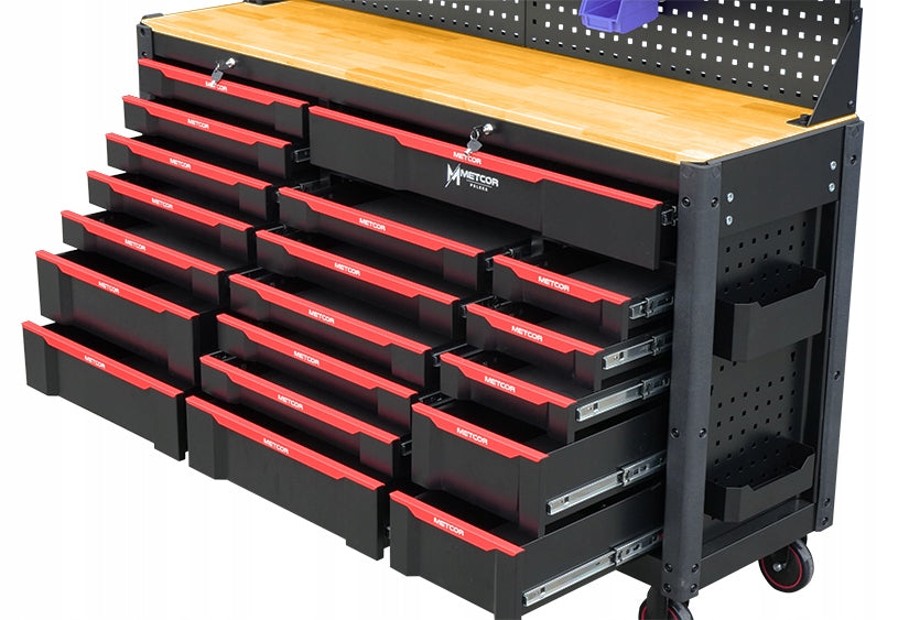 WORKBENCH TROLLEY TOOL CABINET TOOL BOARD SET METCOR Product width 173 cm