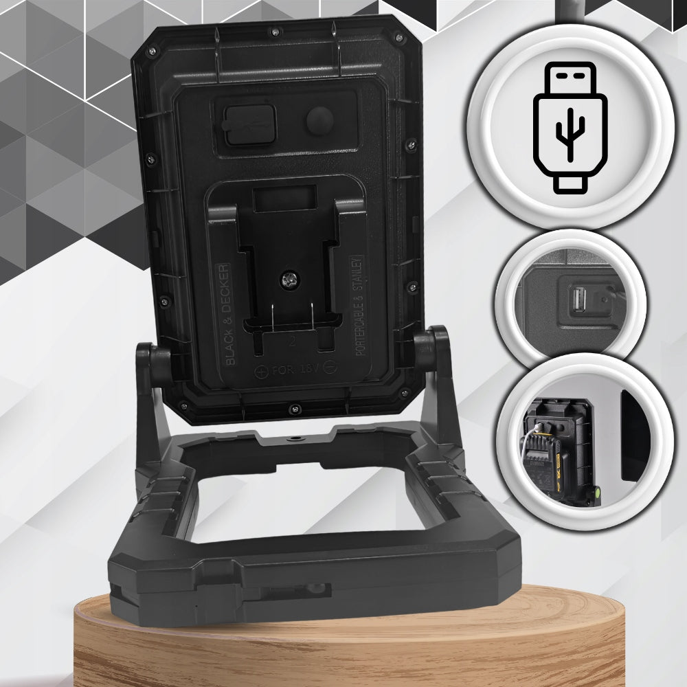 WORKING LAMP HALOGEN LED FOR GRAPHITE WITH USB 6500K PORTABLE CONSTRUCTION STRONG Brand HOLDX
