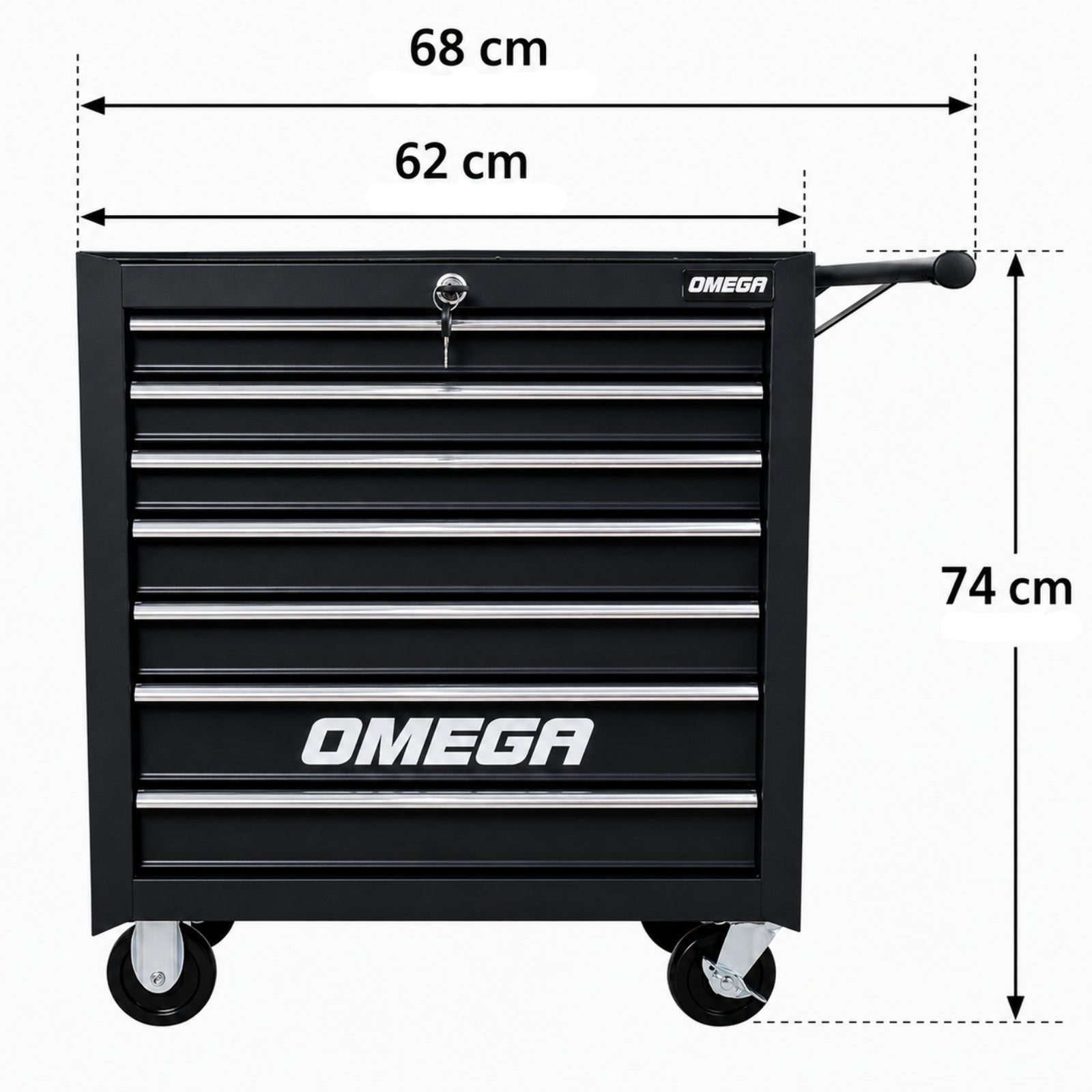 WORKSHOP CABINET TOOL TROLLEY 7 DRAWERS FARYS + KEYS Accessories included no