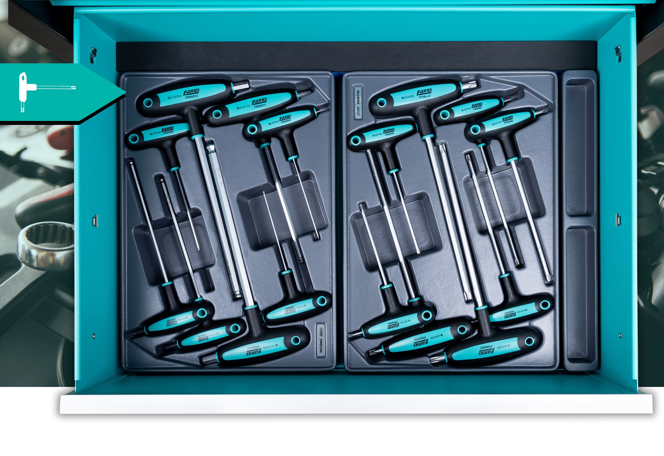 WORKSHOP CABINET TOOL TROLLEY ON WHEELS EQUIPMENT 342el FR4045-F7 Product height 92 cm