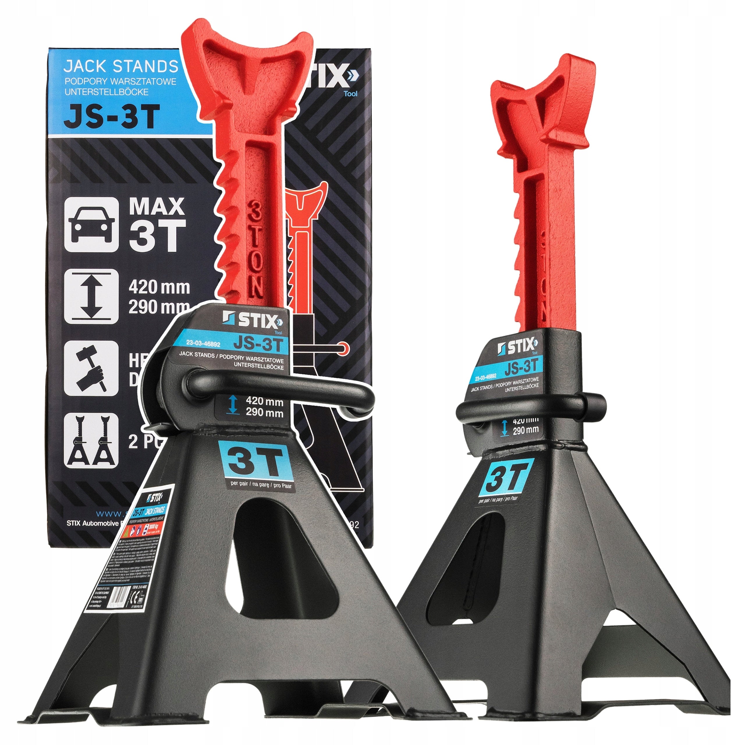 WORKSHOP CAR BUNNIES 3T TONS SUPPORT STANDS ADJUSTABLE 2 PACK