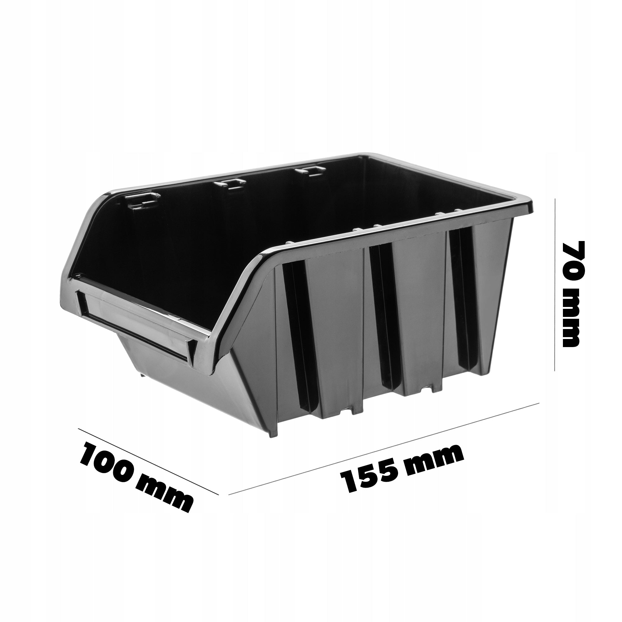 WORKSHOP CUVETTE STORAGE CONTAINER PLASTIC ORGANIZER 155x100x70 mm Color black