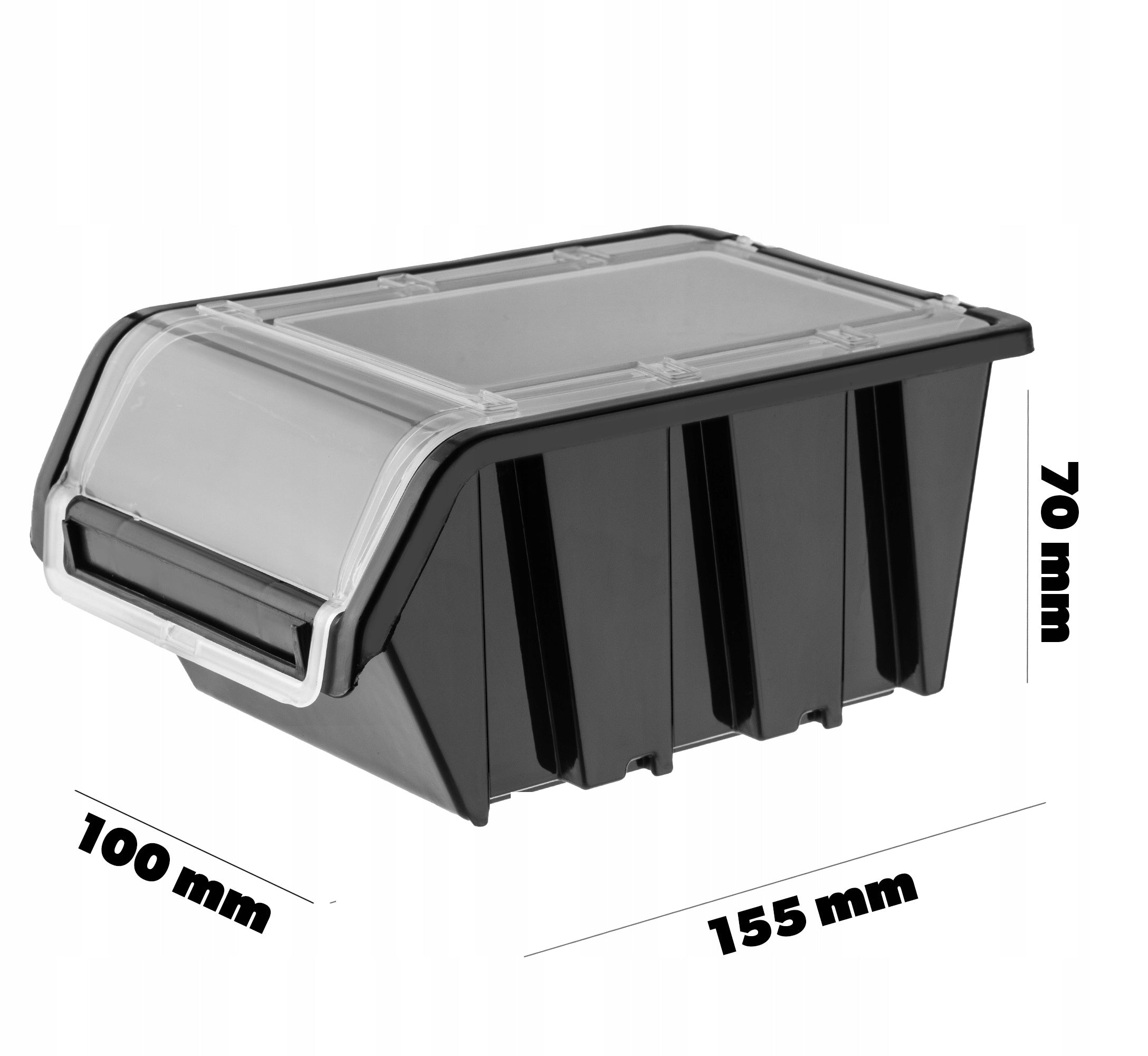 WORKSHOP CUVETTES STORAGE CONTAINERS SET OF 10pcs CUVETTES CUVETTE 155x100mm Color black