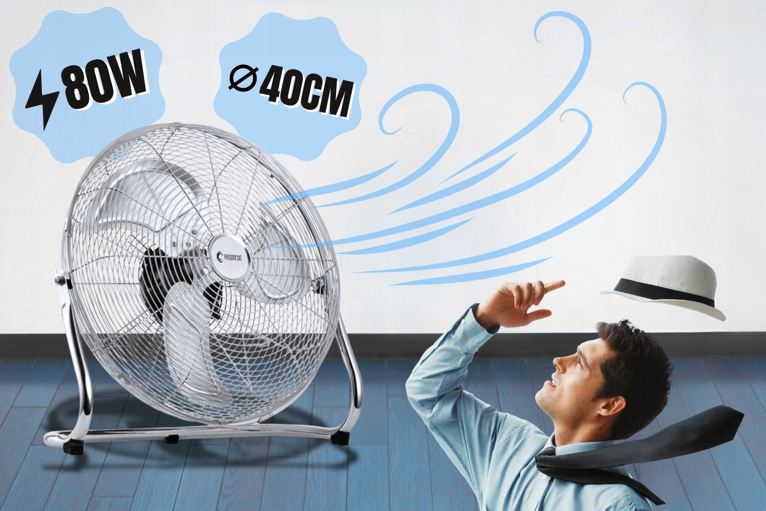 WORKSHOP FAN INDUSTRIAL CIRCULATOR VERY POWERFUL 80W Dominant color silver/gray