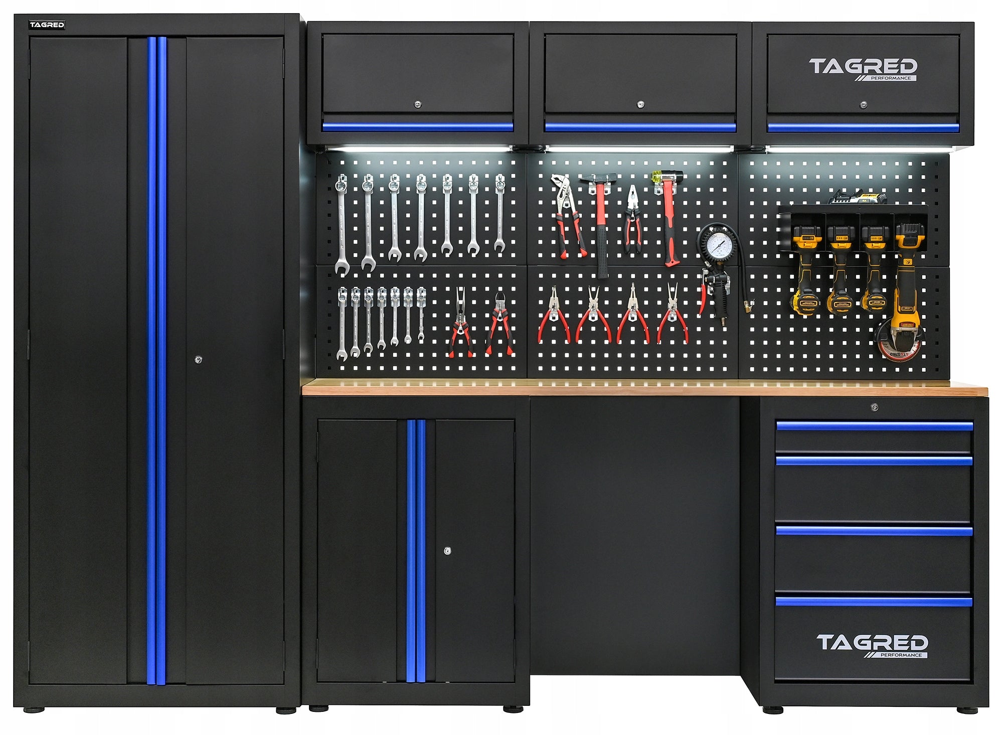 WORKSHOP FURNITURE FOR TOOLS WARDROBE FOR GARAGE WORKSHOP 7 LED MODULES Accessories included no