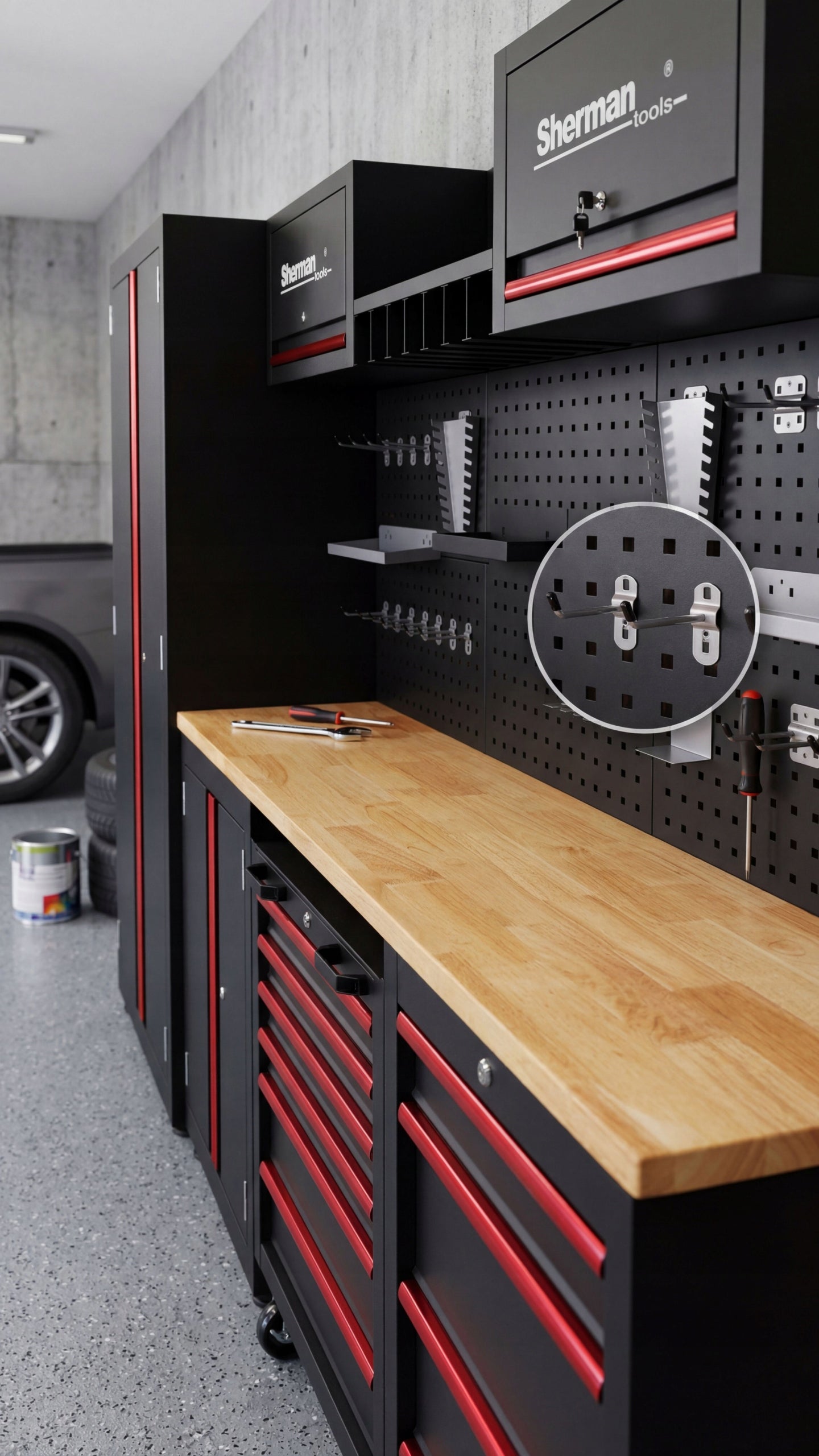 WORKSHOP FURNITURE GARAGE CABINET + WORKSHOP TROLLEY FOR GARAGE Sherman Brand Sherman