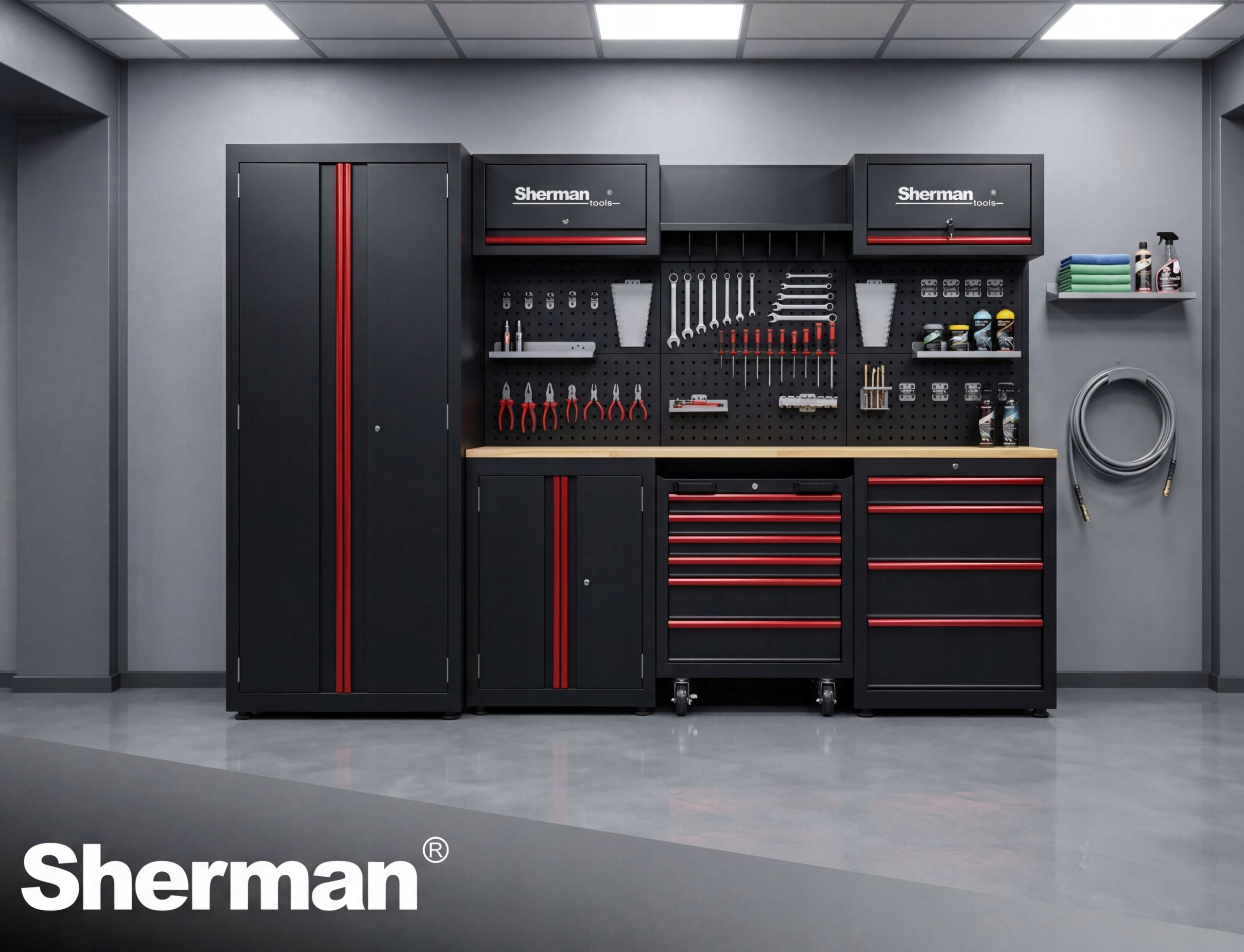 WORKSHOP FURNITURE GARAGE CABINET + WORKSHOP TROLLEY FOR GARAGE Sherman Manufacturer code 7813175