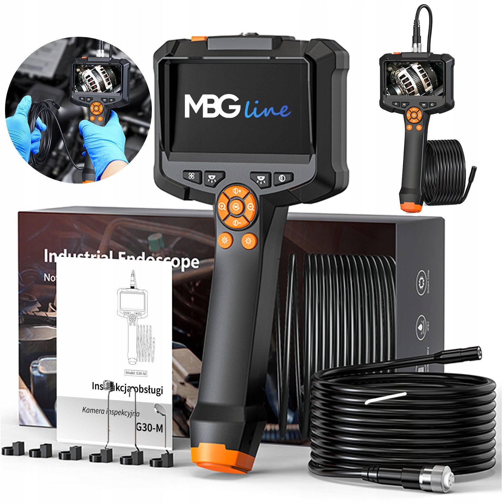 WORKSHOP INSPECTION Camera ENDOSCOPE 5M FULL HD LCD IPS for MOTOR PIPES Manufacturer code G30-M