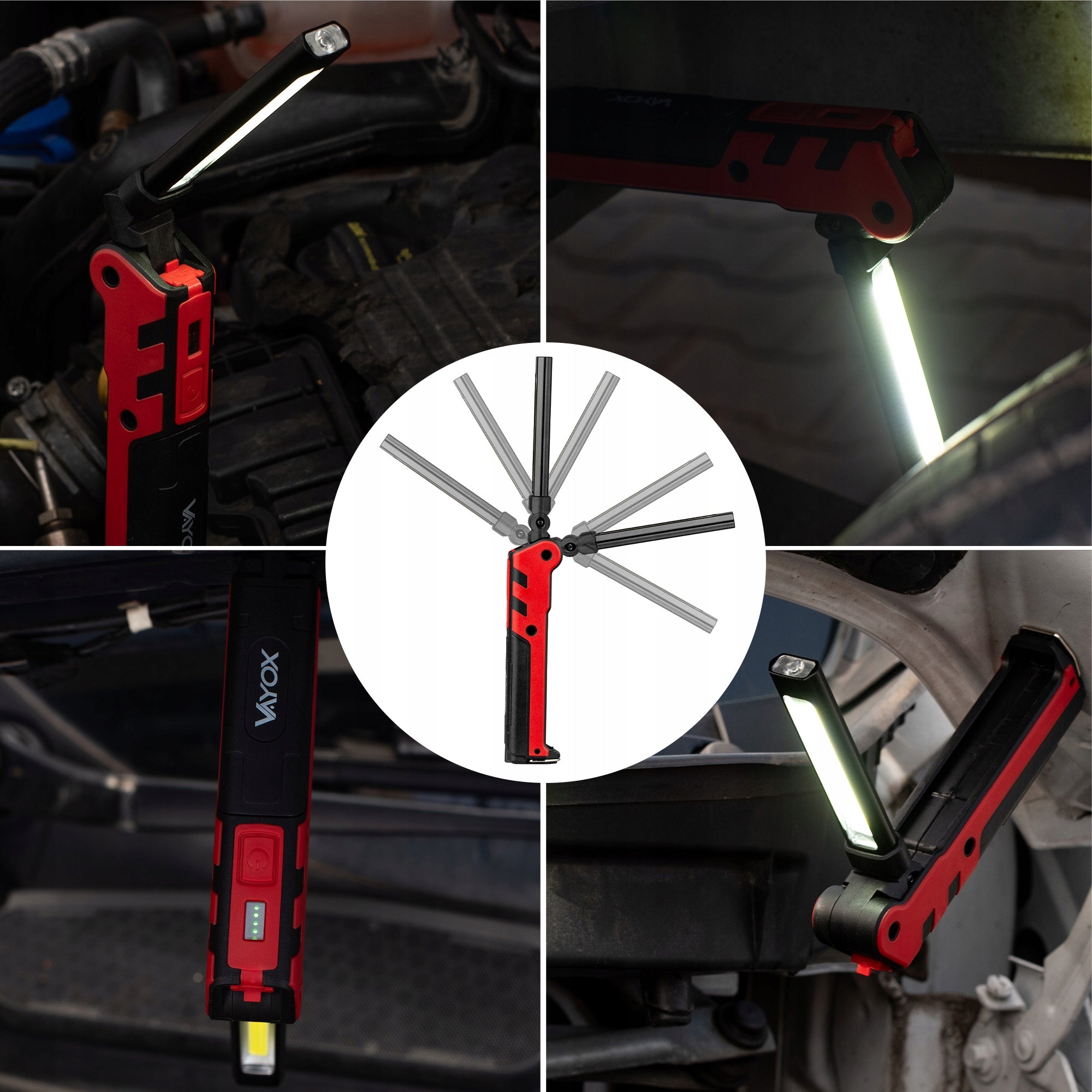 WORKSHOP LAMP LED COB FLASHLIGHT WITH MAGNET LAMP RECHARGEABLE USB HOOK Manufacturer code Lampa warsztatowa LED USB-C VA0104