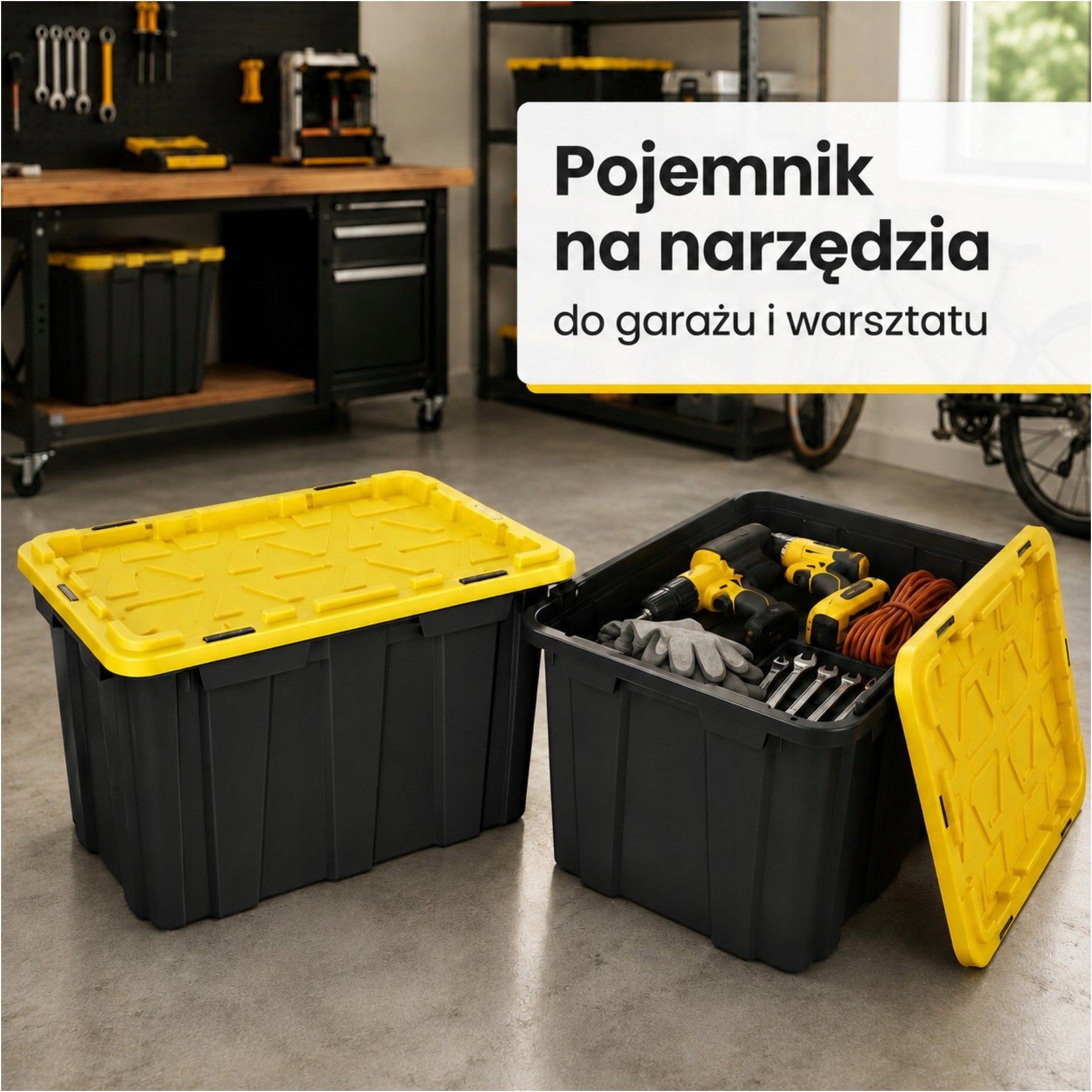WORKSHOP ORGANIZER 25L Storage Container with Lid Manufacturer code Pojemnik do przechowywania z pokrywą 25L