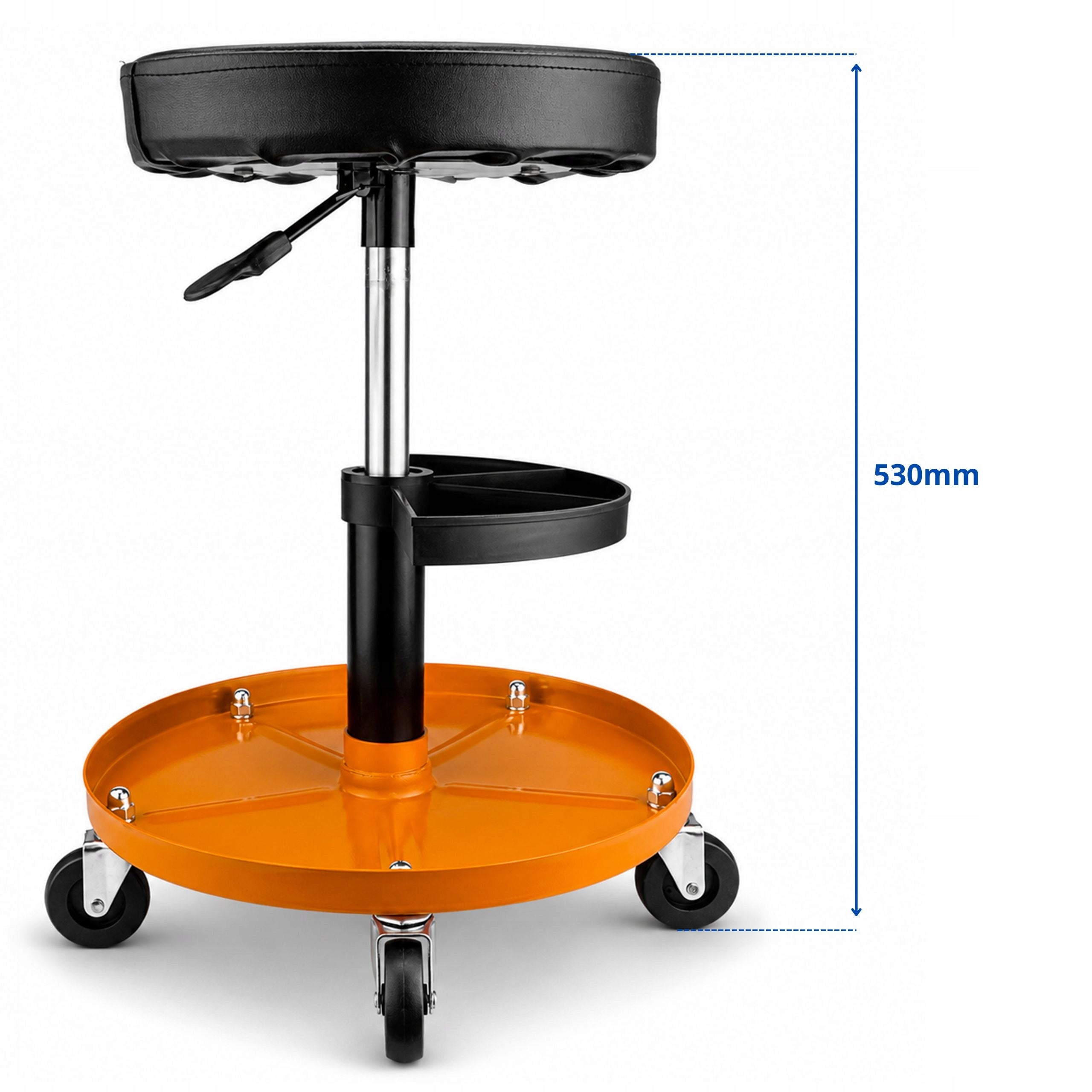 WORKSHOP STOOL SWIVEL STOOL SEAT WITH SHELF 5x WHEELS 136KG DURABLE Brand Verda