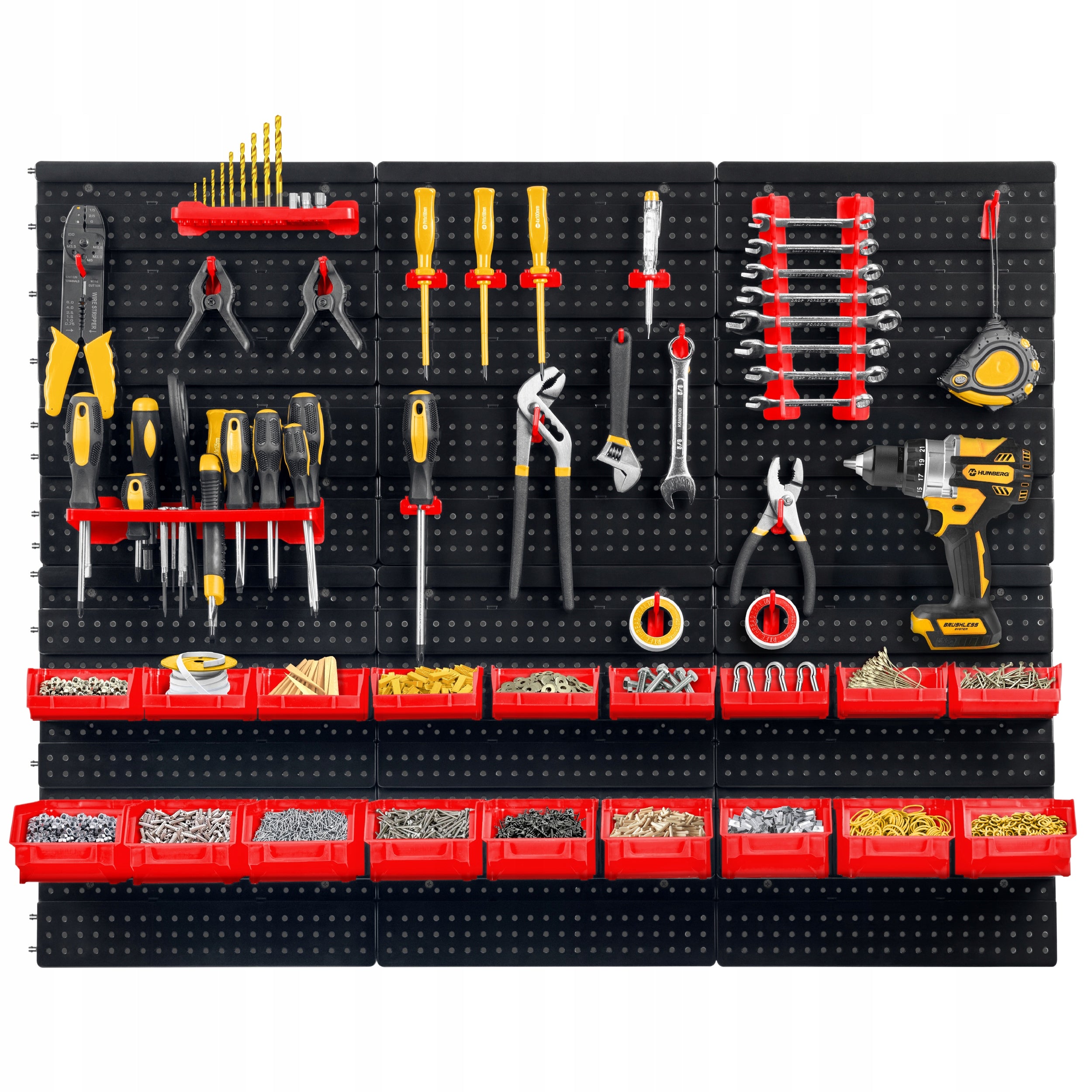 WORKSHOP TOOL BOARD 96x76cm HUMBERG 43 elements set EAN (GTIN) 5903890630409