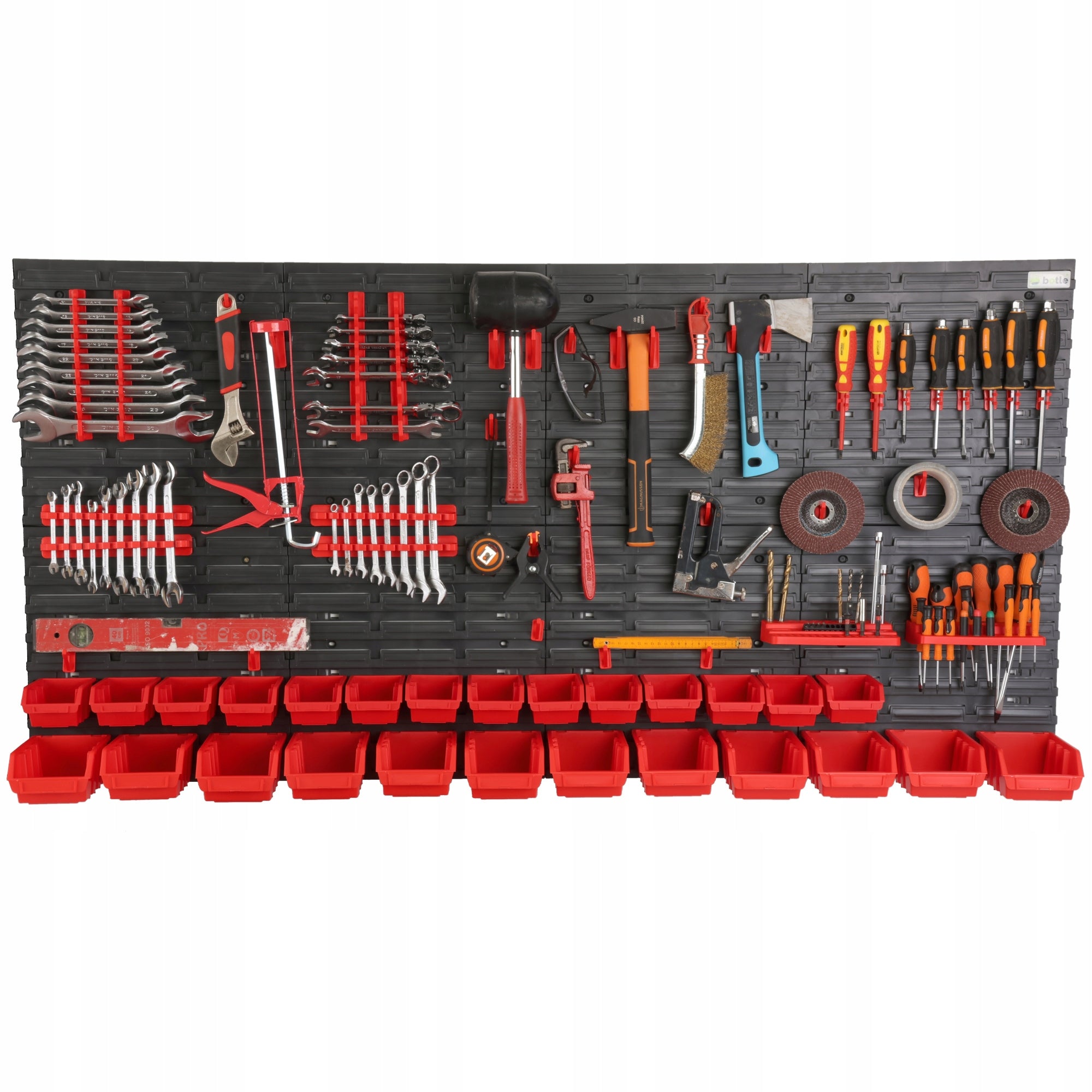 WORKSHOP TOOL BOARD WALL 160x80cm + 26 CUVETTE GARAGE HANDLES Brand Botle