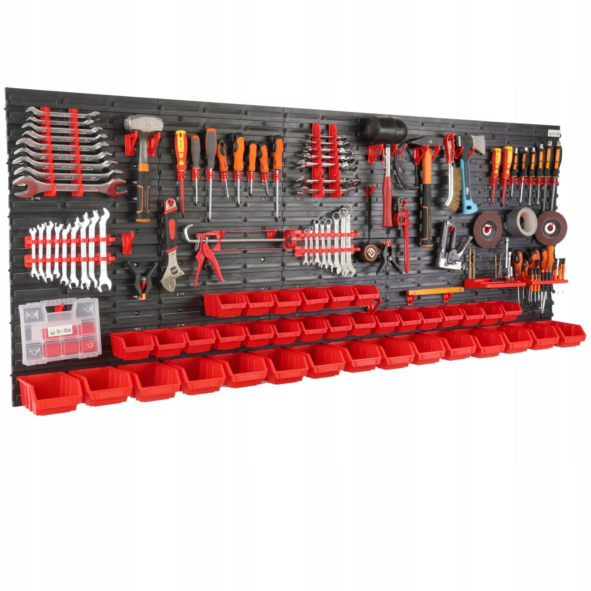 WORKSHOP TOOL BOARD WALL 200x80CM + 37 CUVETTES GARAGE HANDLES