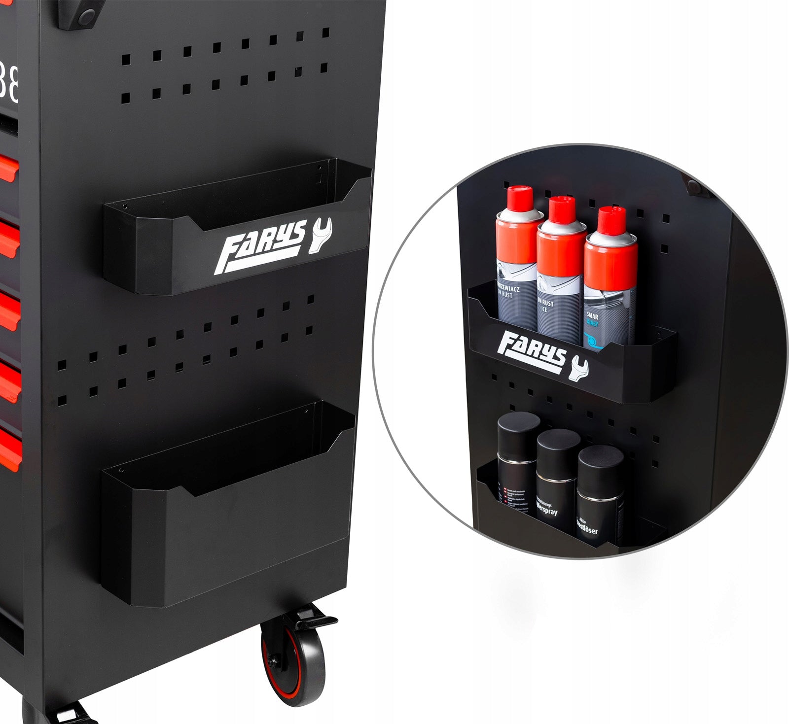WORKSHOP TOOL CABINET TROLLEY LARGE WITH EQUIPMENT 12 DRAWERS FARYS Product height 102 cm