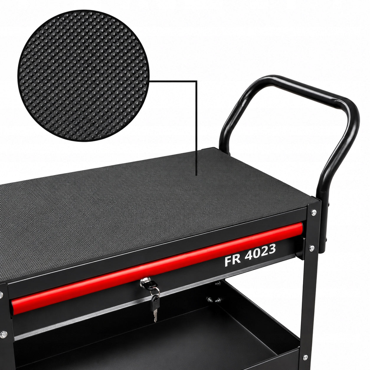 WORKSHOP TOOL TROLLEY ON WHEELS 3 SHELVES DRAWER FARYS EAN (GTIN) 5906492993095