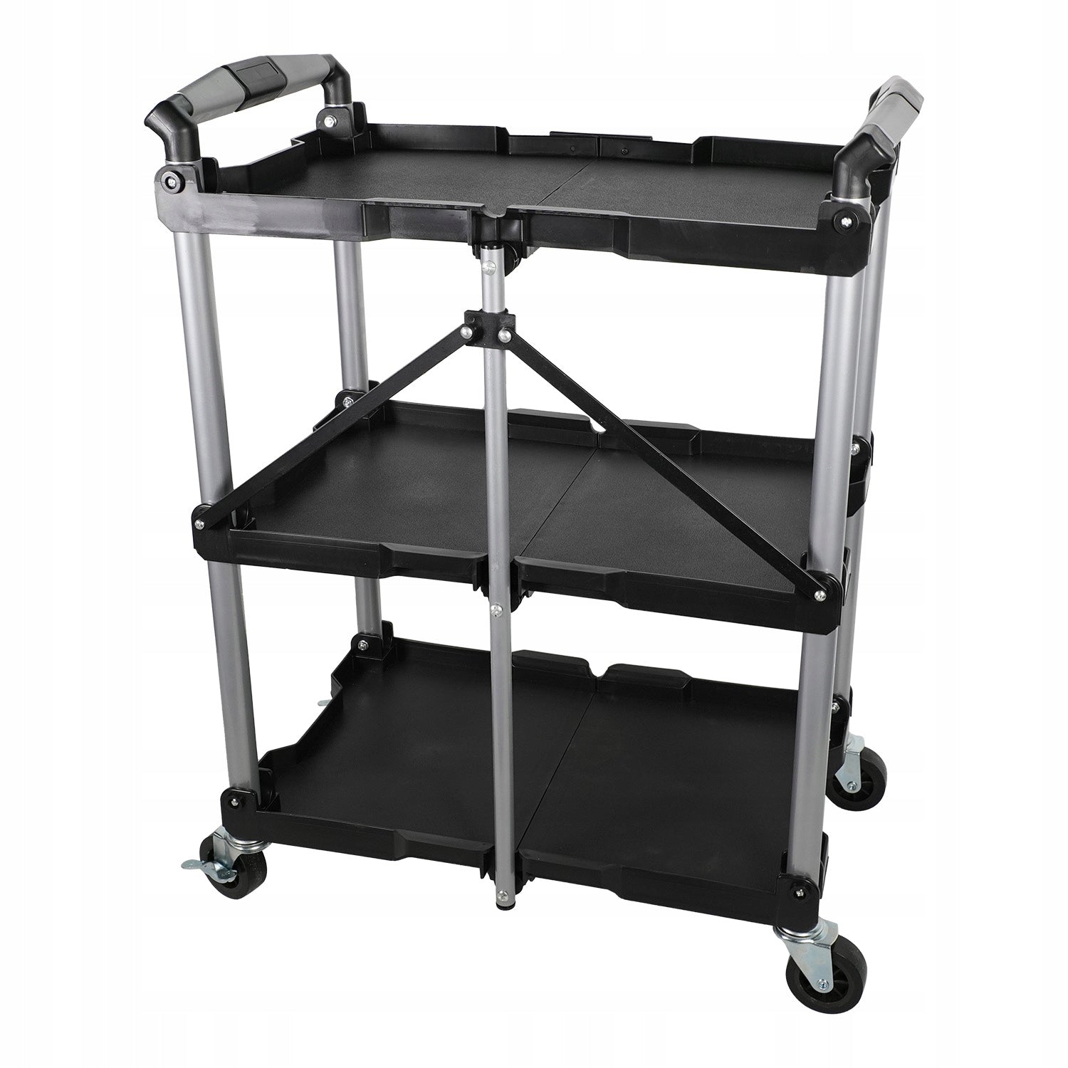 WORKSHOP TROLLEY 3 LEVELS PLASTIC TOOL SERVICE CABINET 3 SHELVES