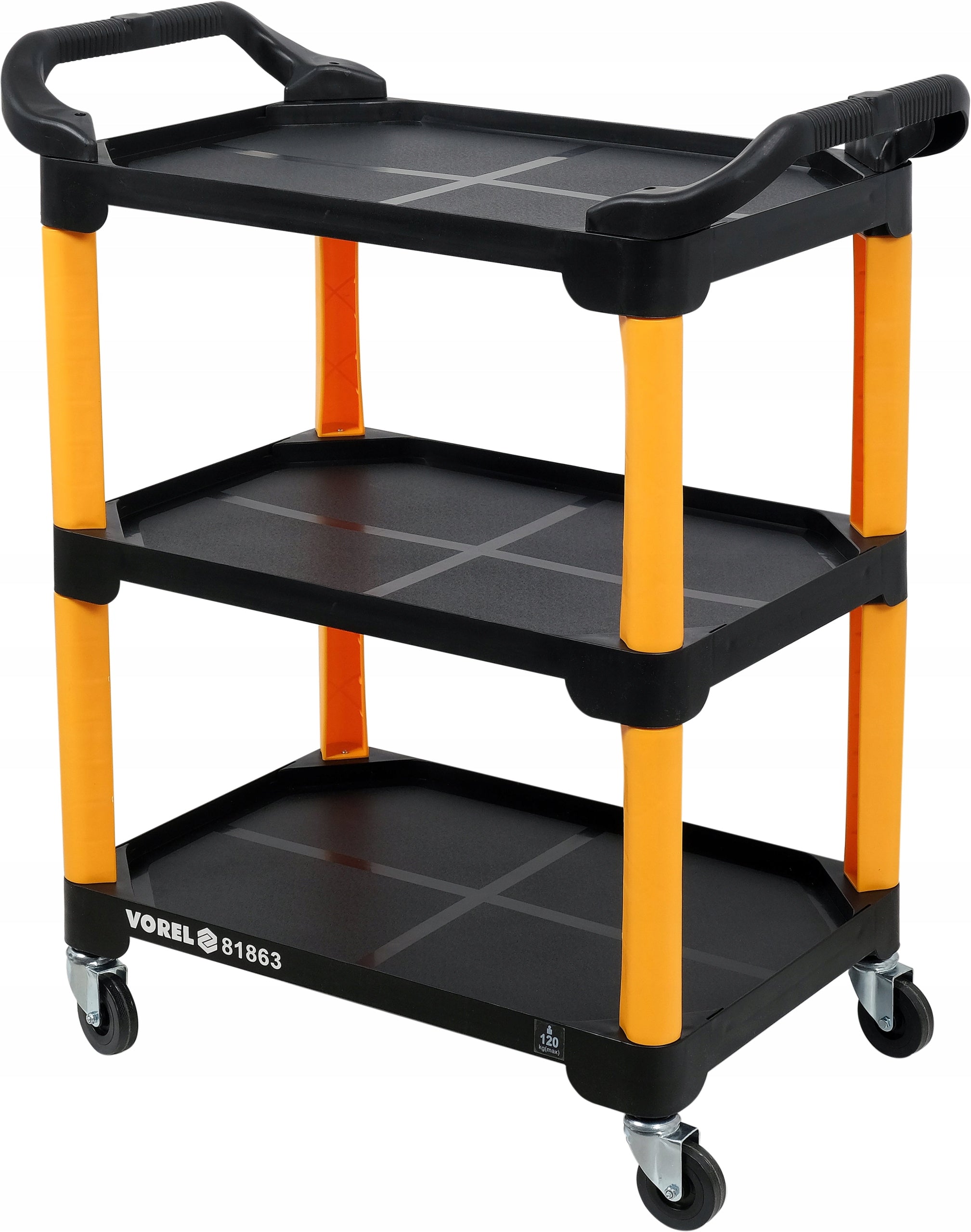 WORKSHOP TROLLEY Vorel 81863 Composite 3 Shelves Load capacity 120 kg Color black