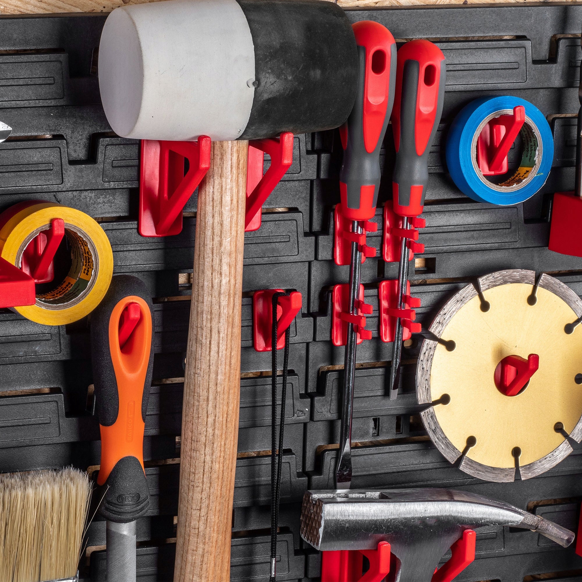 WORKSHOP WALL TOOL BOARD 117x78cm 53EL FOR WORKSHOP GARAGE Color red