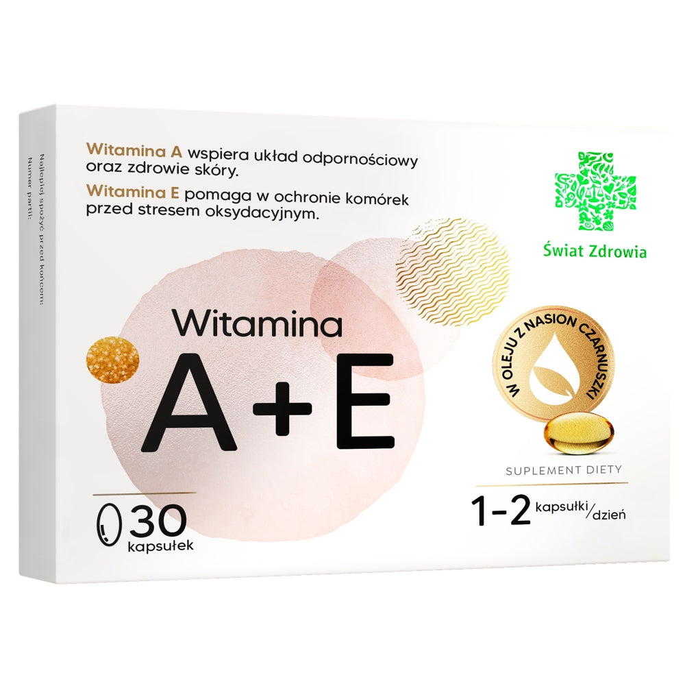 WORLD OF HEALTH Vitamin A+E 30 caps. in black cumin oil