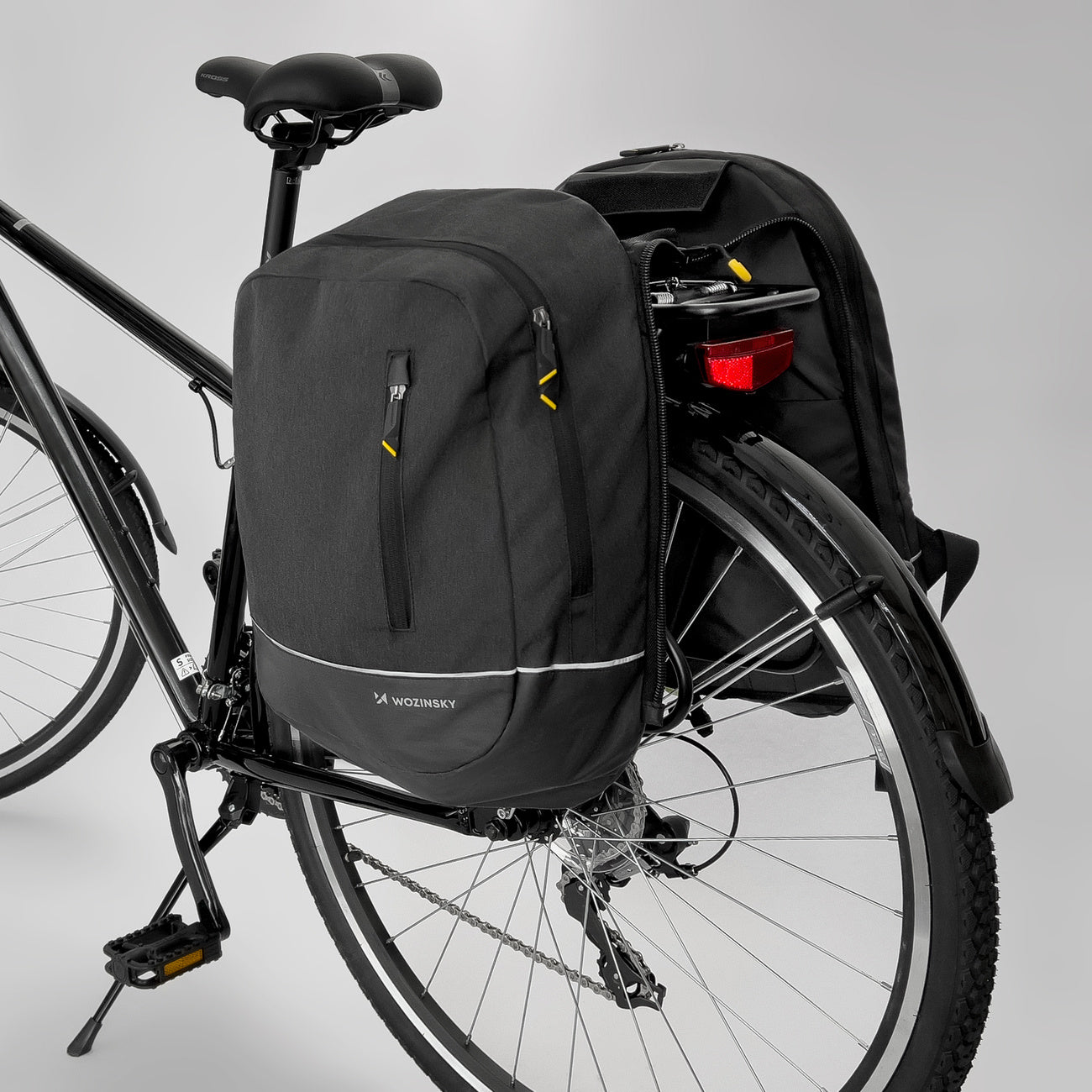 WOZINSKY PANNIER BIKE BACKPACK BIKE BAG FOR LAPTOP TRUNK LARGE Color gray