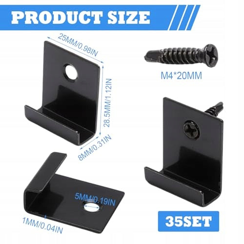 WPC FIXING CLIPS STAINLESS STEEL HIDDEN CLAMPS FOR TERRACE BOARDS 35 Manufacturer code Bez marki