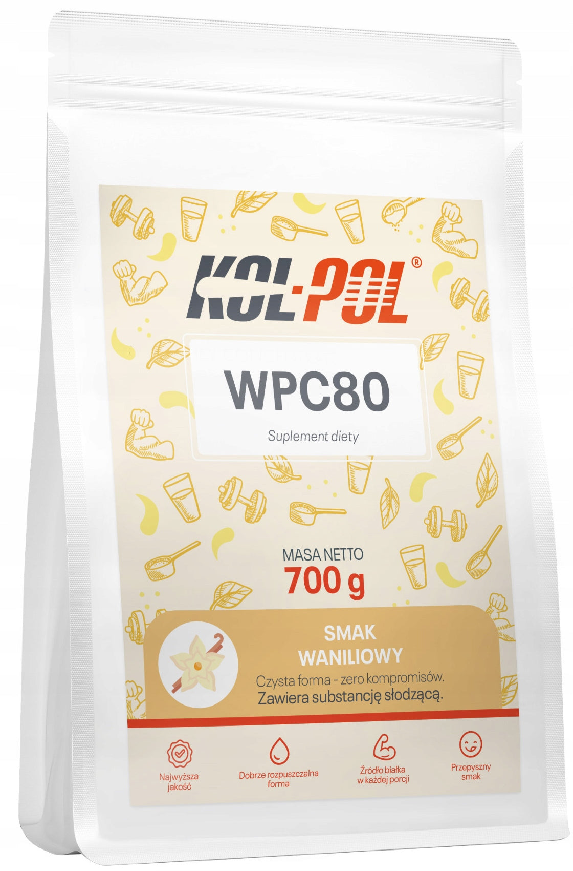 WPC PROTEIN 80 VANILLA 700g Whey Protein Conditioner Protein Kol-Pol
