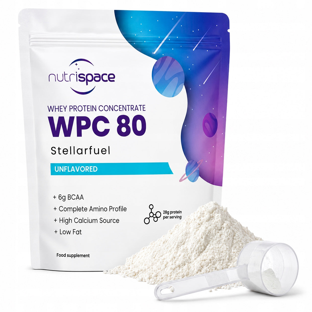 WPC Protein 80 1050g Nutrispace 100% Pure Composition Without Sweeteners
